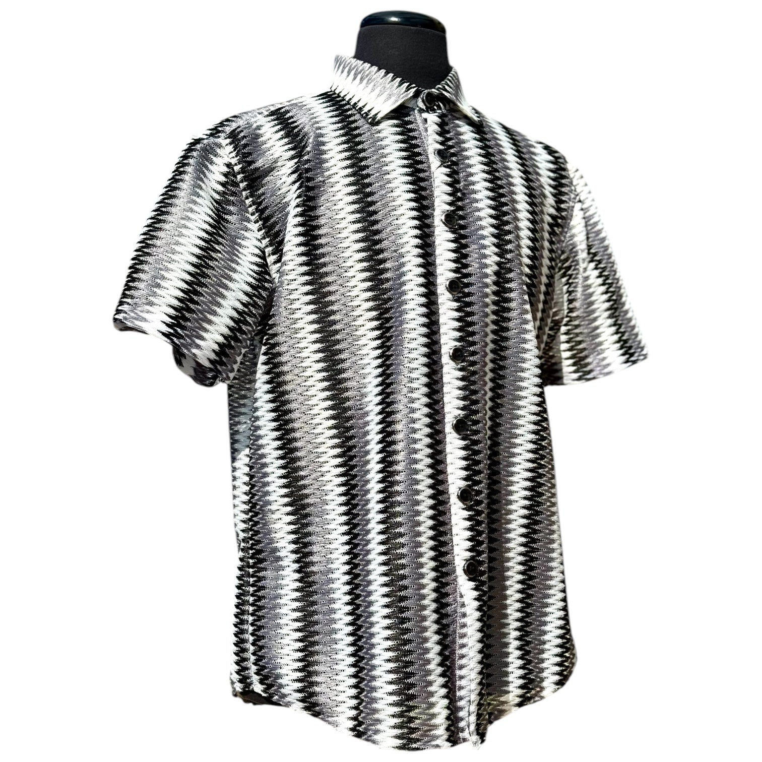 Lanzino "Woven" Short Sleeve Shirt (Black) 106
