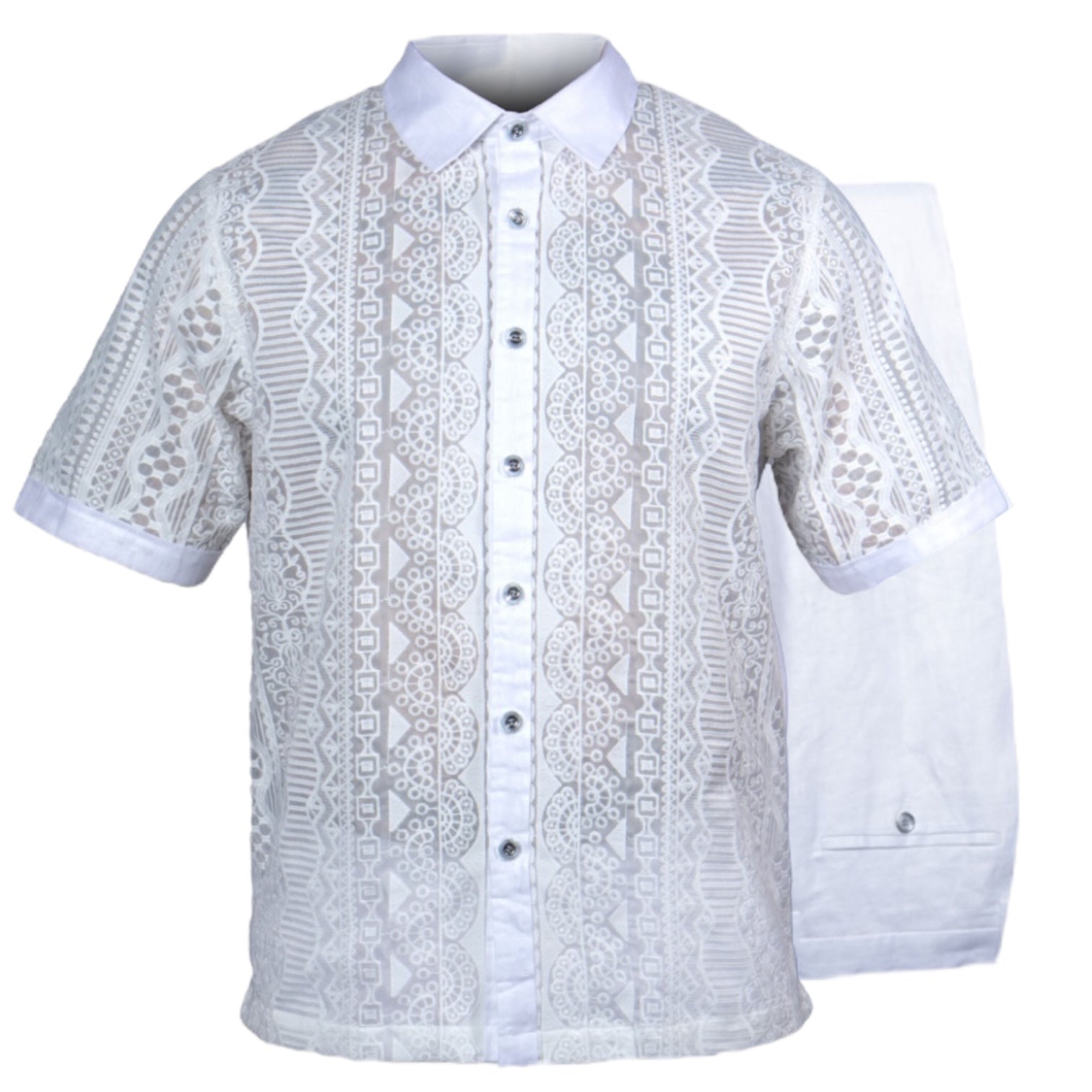 Prestige Luxury Linen Pant Set (White) 515