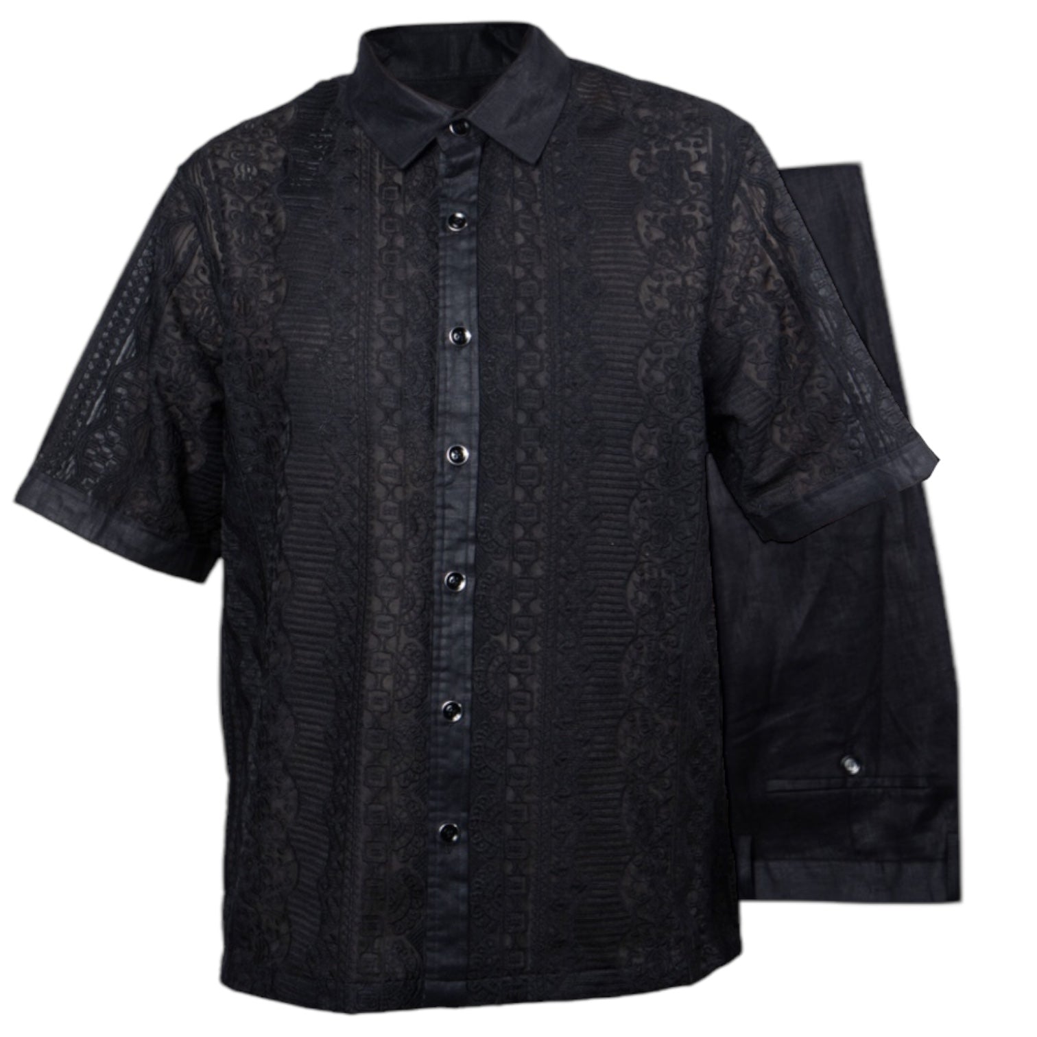 Prestige Luxury Linen Pant Set (Black) 515