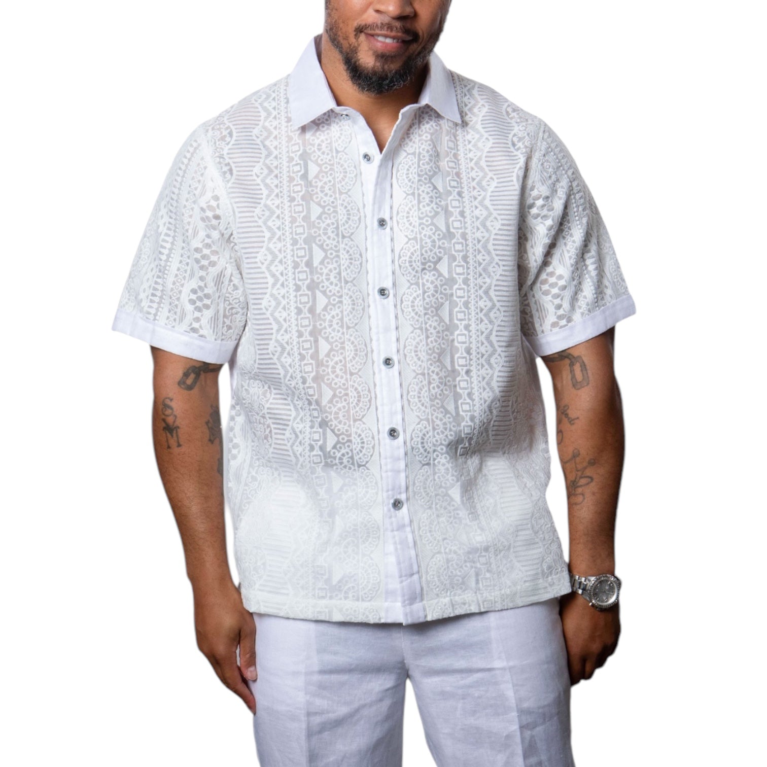 Prestige Luxury Linen Pant Set (White) 515