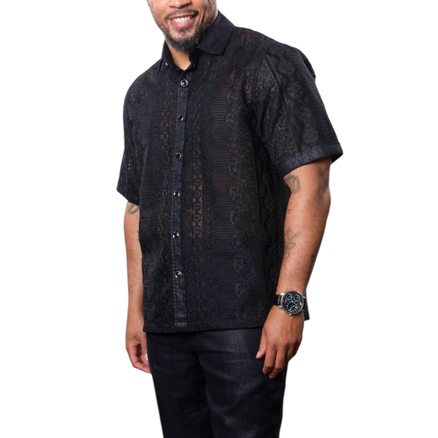 Prestige Luxury Linen Pant Set (Black) 515