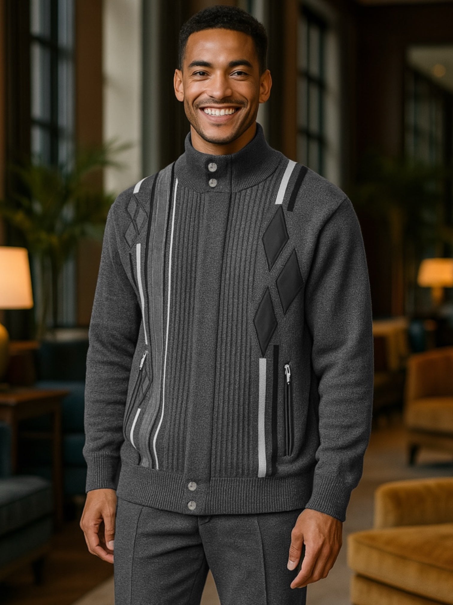 Silversilk Sweater Jacket (Grey) 11009