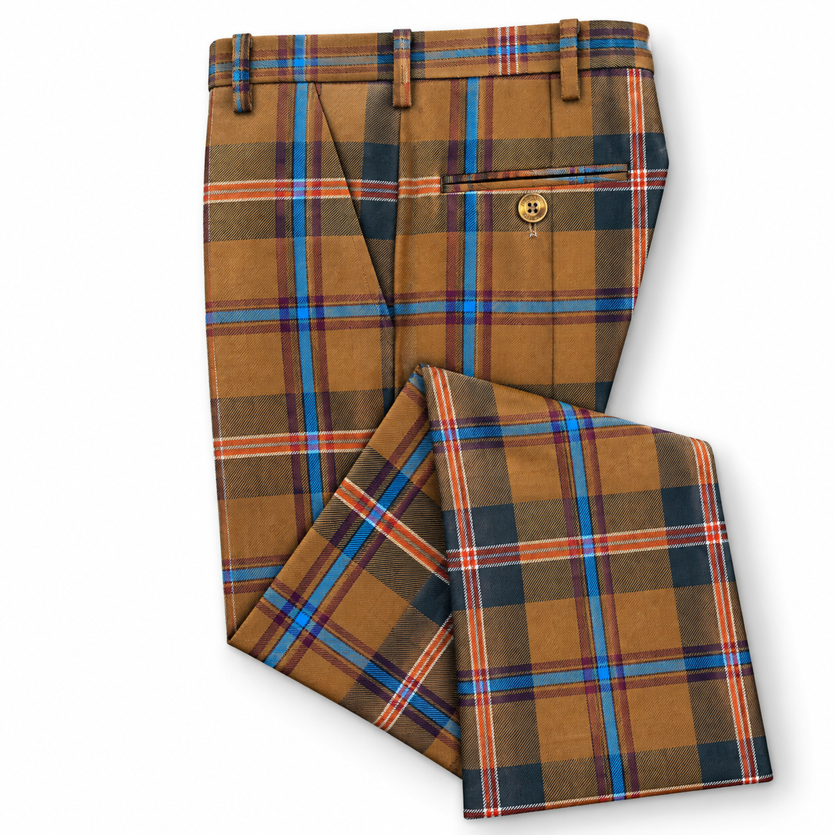 Prestige Men’s Plaid Dress Pants – Caramel