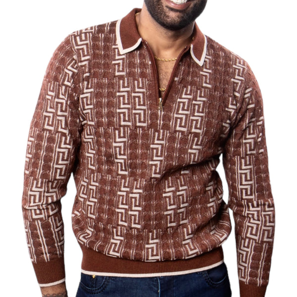 Prestige "Vector" Polo Sweater (Brown) 571