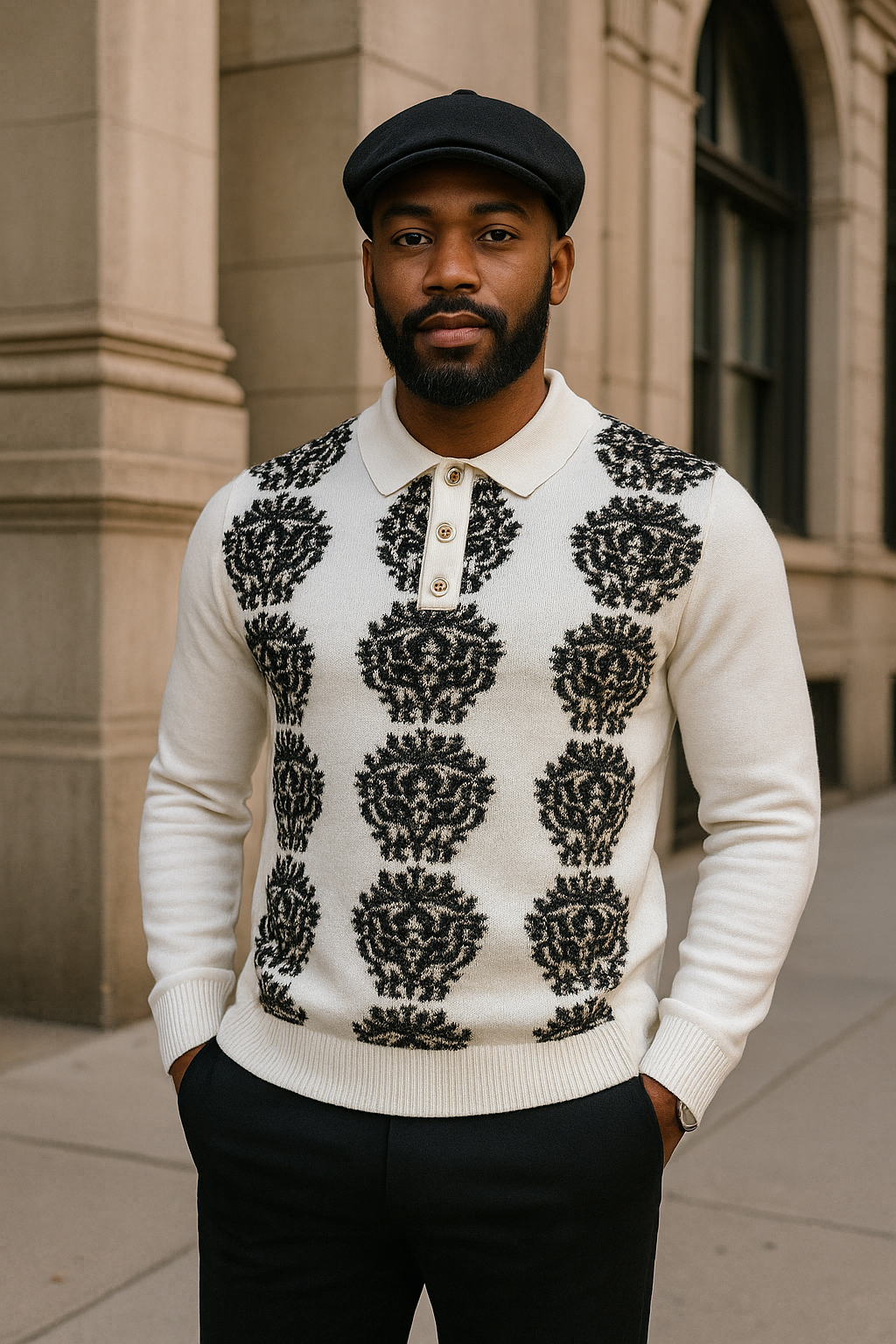 Prestige "Mambos" Polo Sweater (White) 216