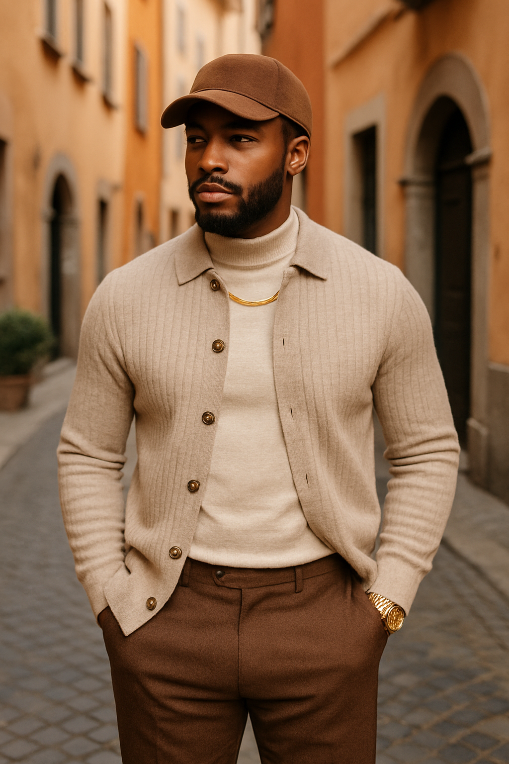 Prestige "Mazkel" Button Up Sweater (Oatmeal) 292