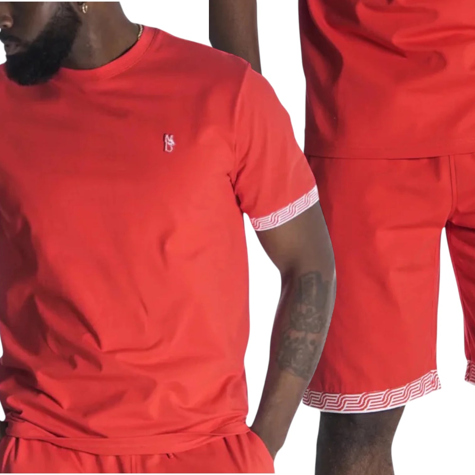 Makobi "Breeze" Short Set (Red/White)