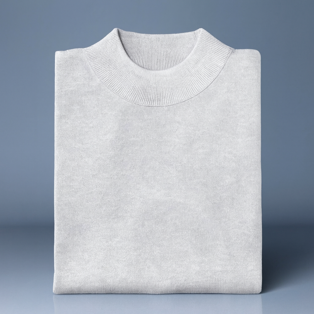 Inserch Cotton Blend Mock Sweater (Grey)