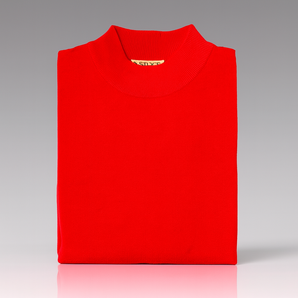 Inserch Cotton Blend Mock Sweater (Red)