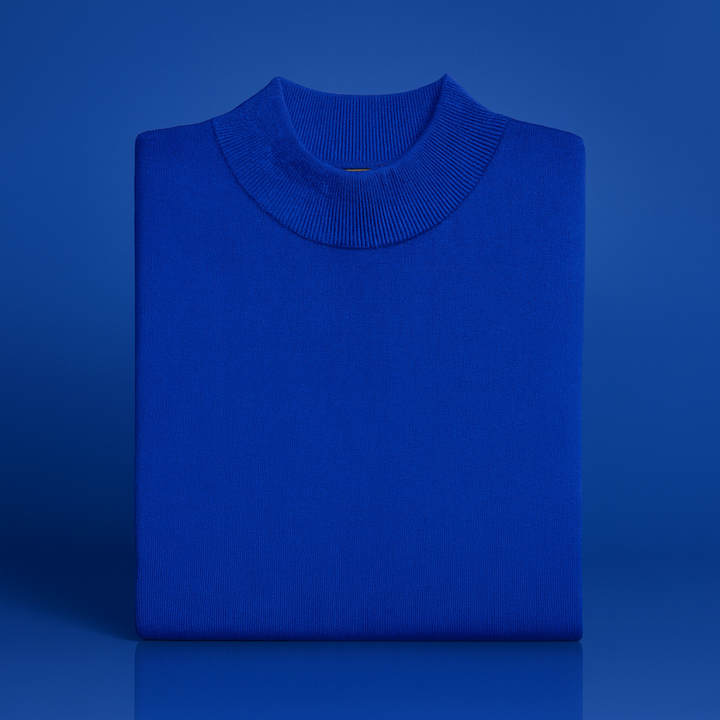 Inserch Cotton Blend Mock Sweater (River Blue)