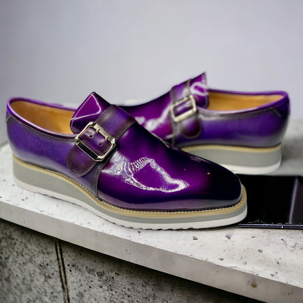 Carrucci Patent Leather Sneaker (Purple)