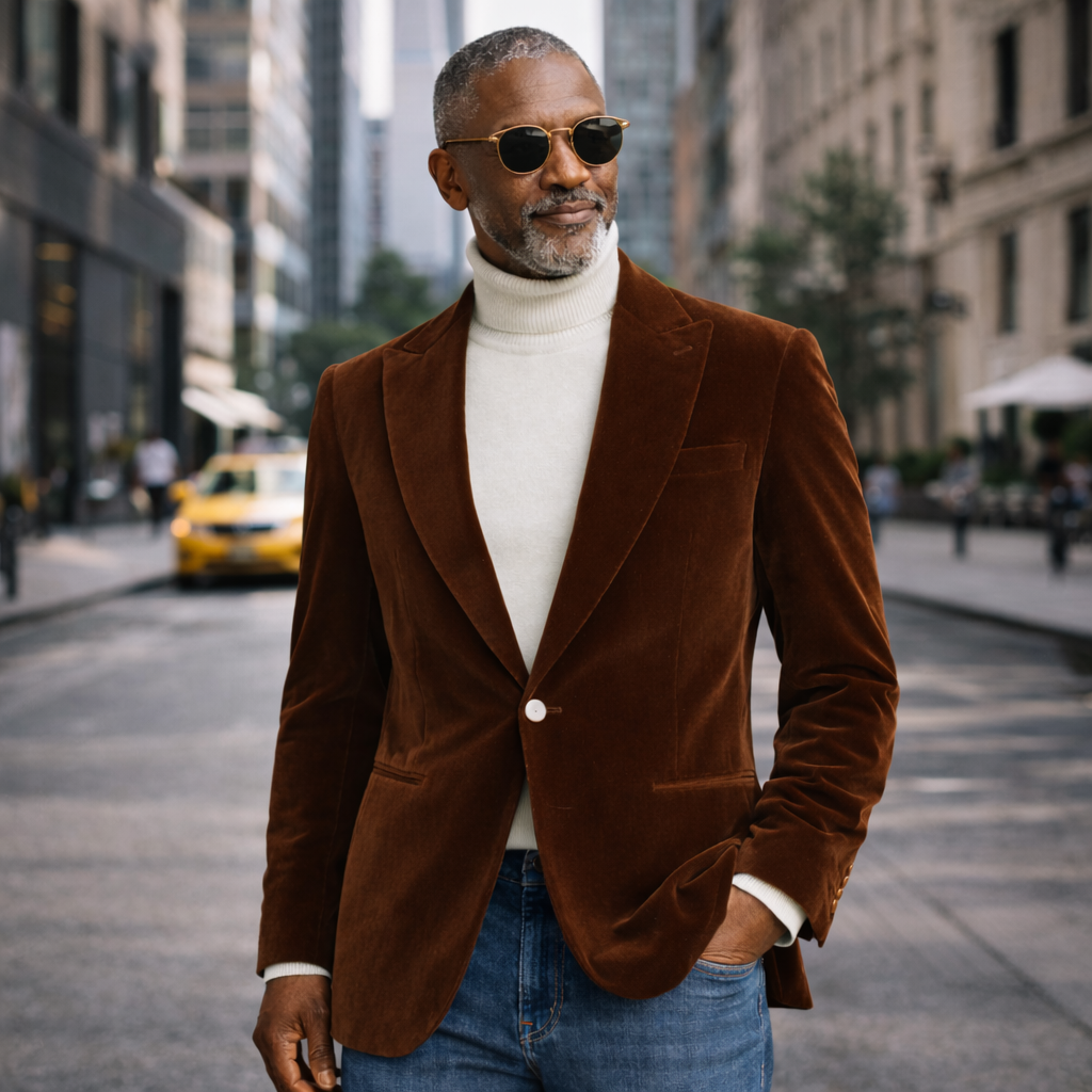 Inserch BL-007 Velvet Blazer Swiss Brown