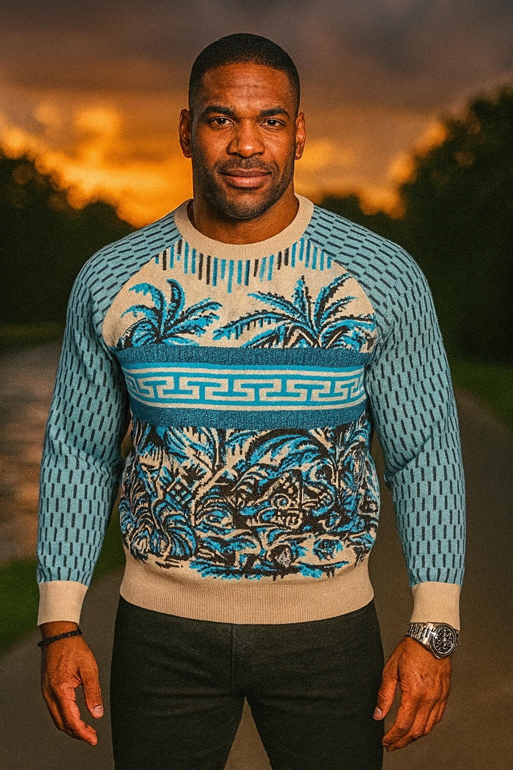 Prestige "Tropic" Sweater (Teal/Black)