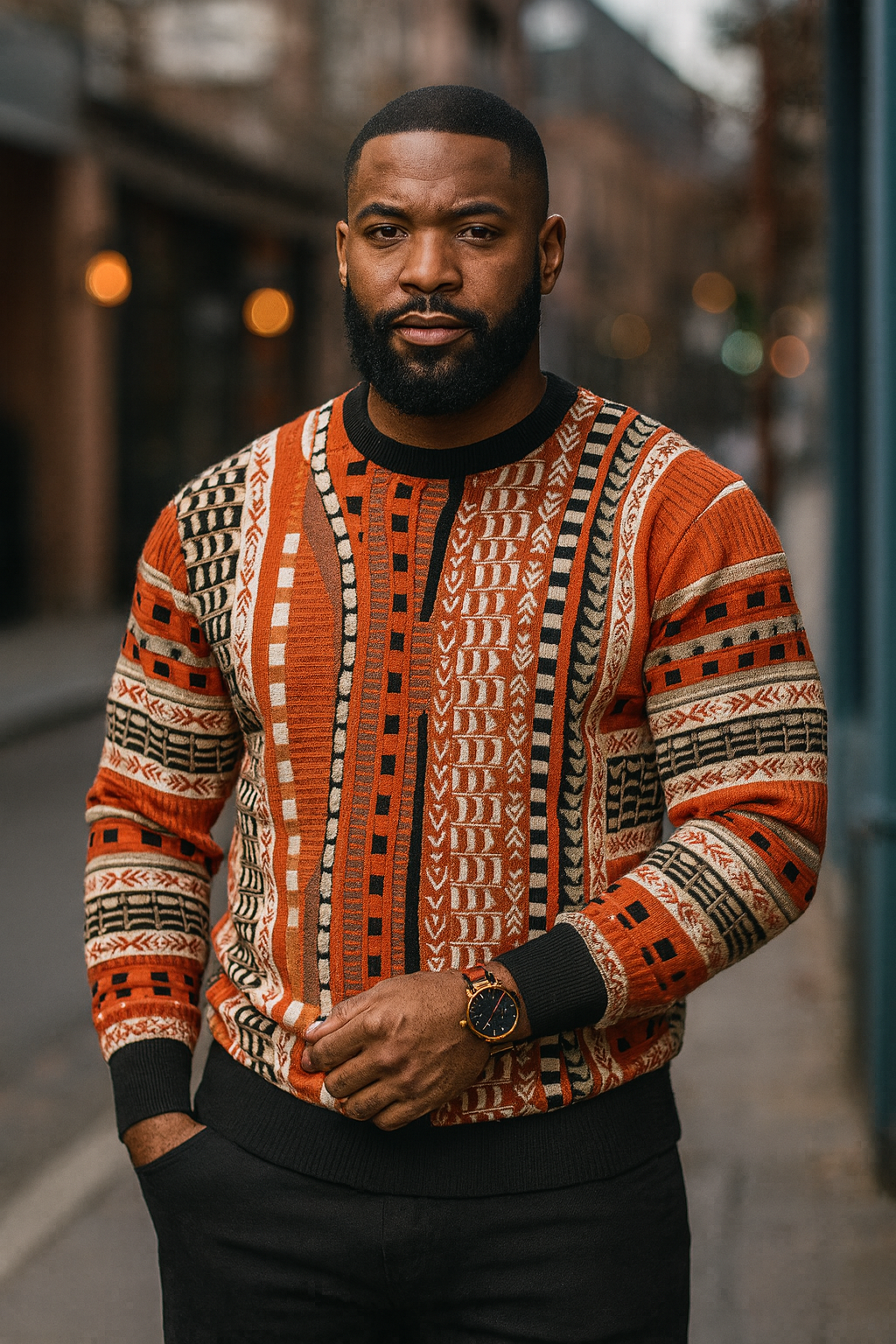 Cigar Couture "Sunset" Knit Sweater (Orange)