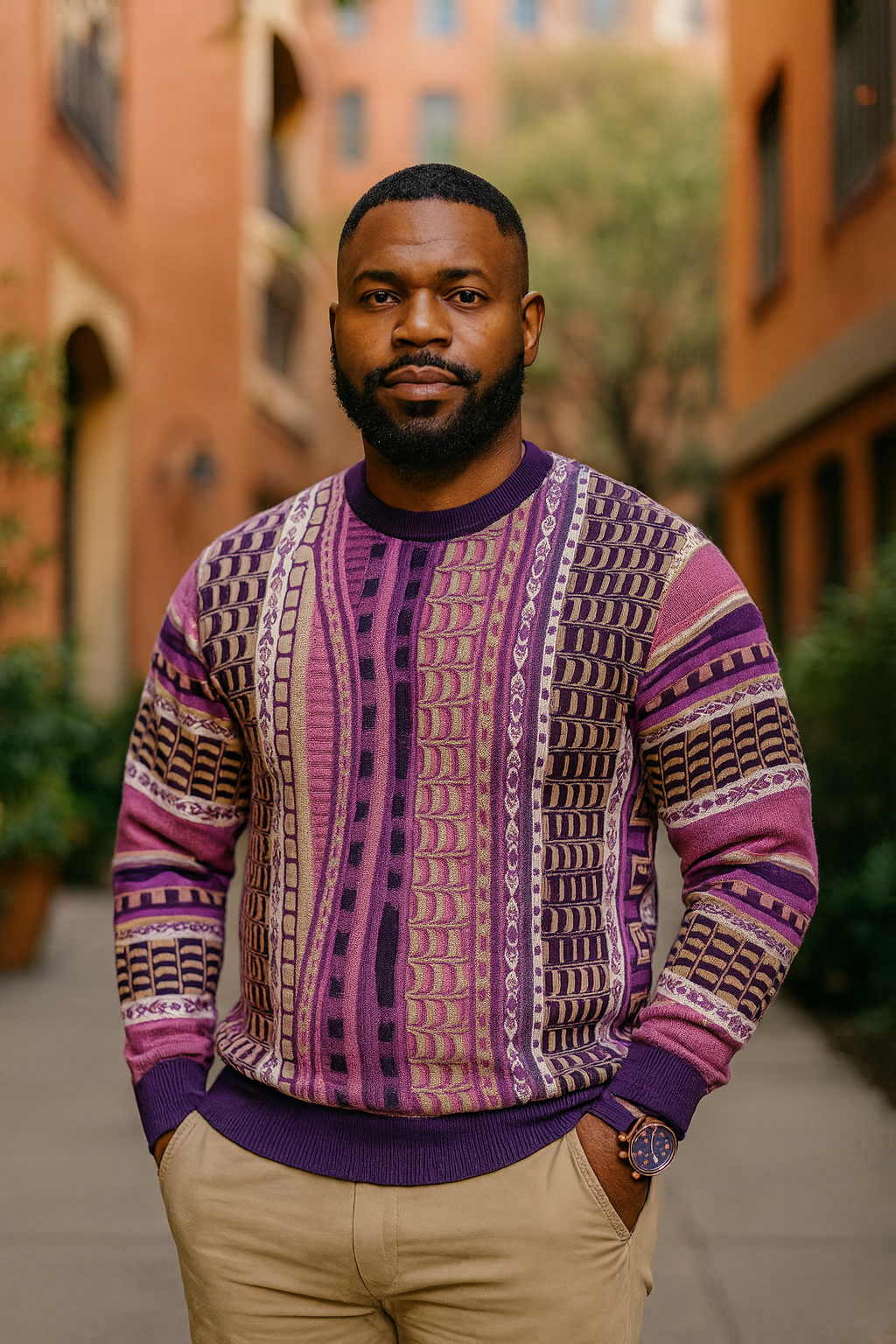 Cigar Couture "Sunset" Knit Sweater (Purple)