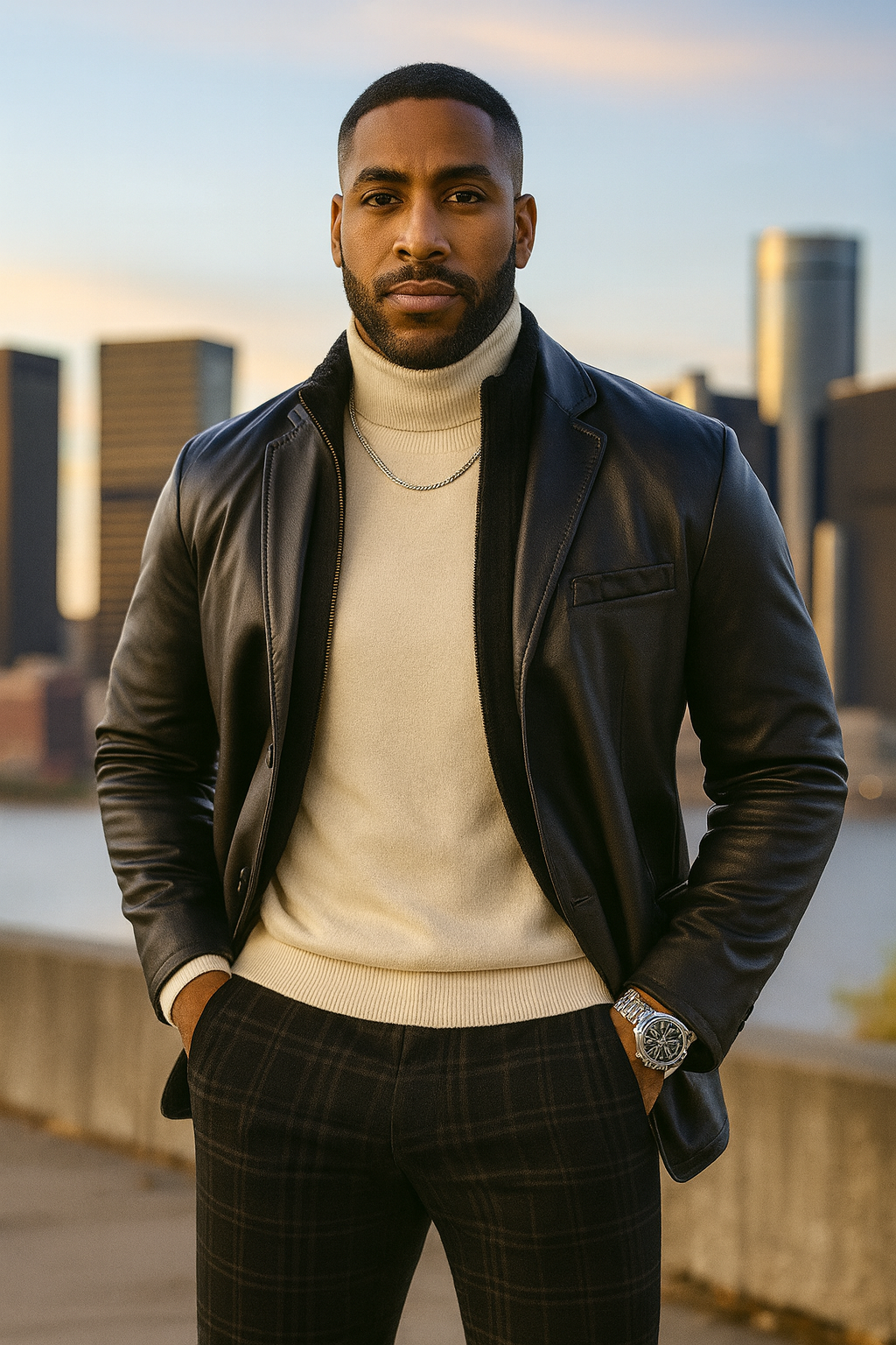 Inserch Leather "Broadway" Blazer (Black)