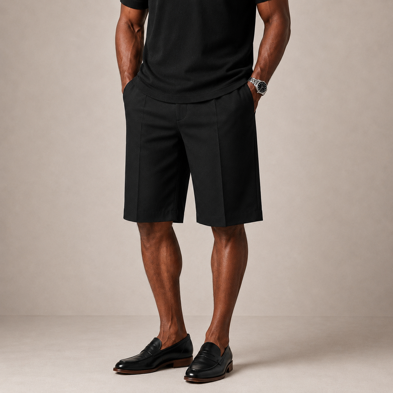 Inserch Linen Short (Black) 7172