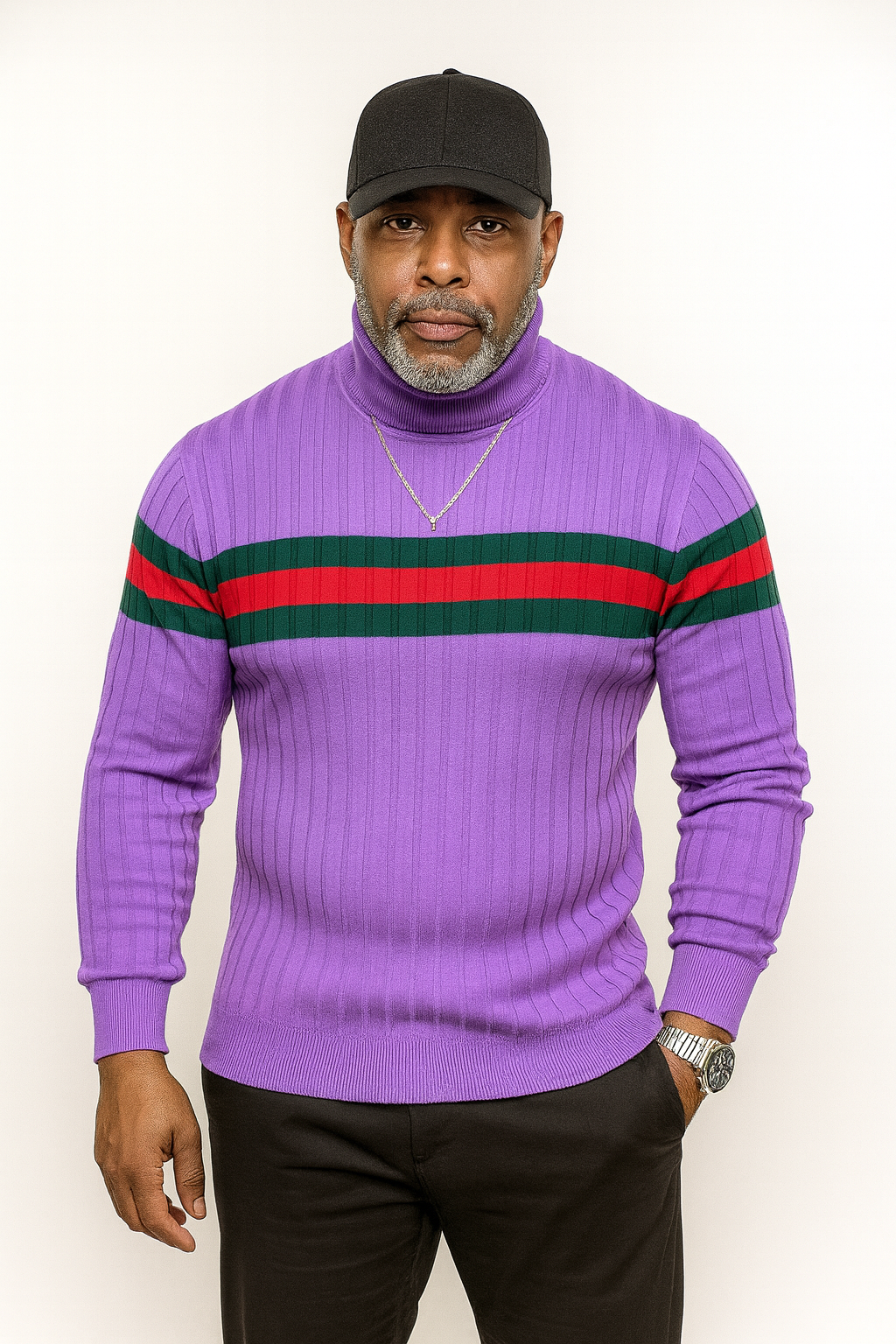 Prestige Designer "Southshore" Turtleneck (Lilac/Red/Green)