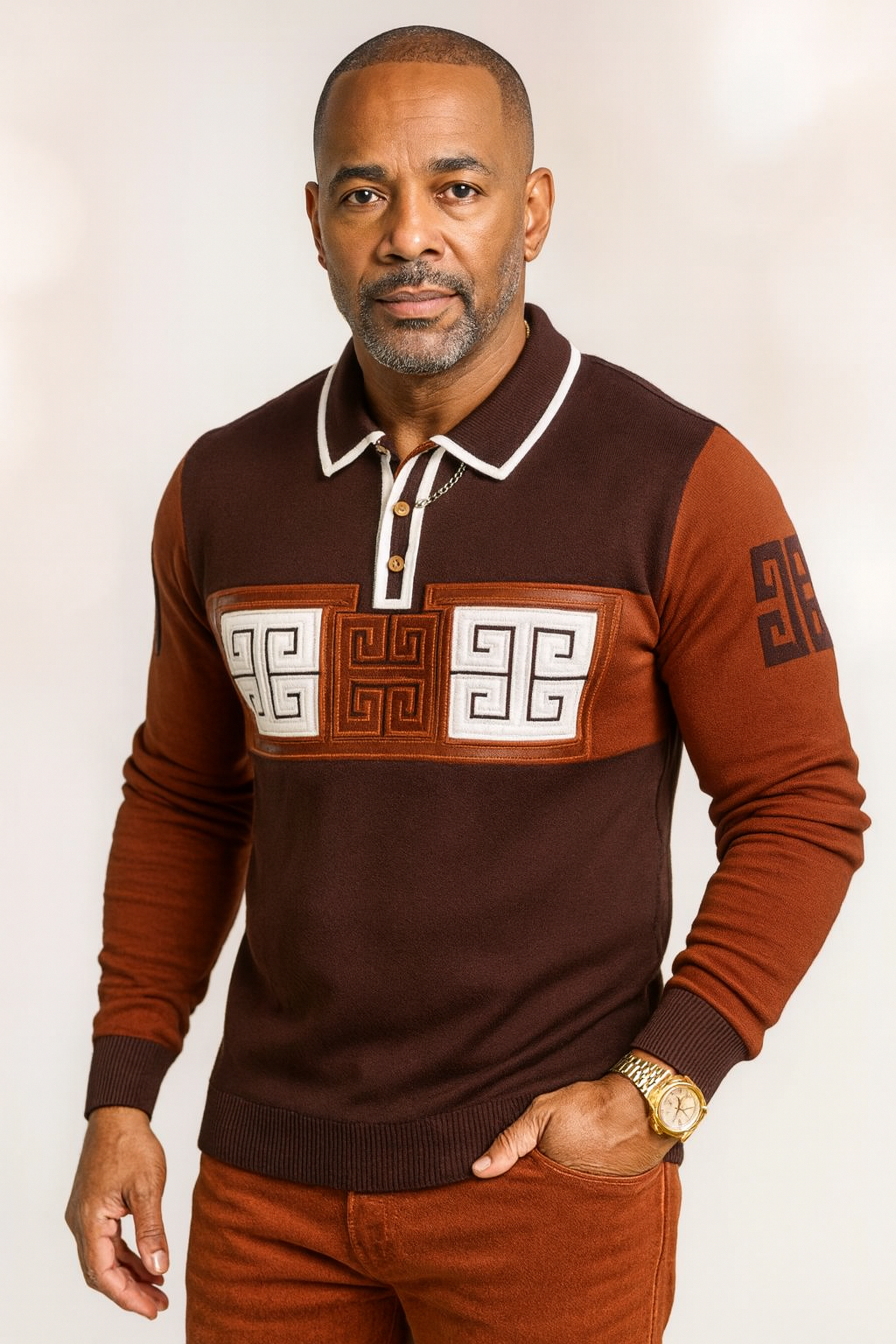 Prestige "Darko" Polo Sweater (Brown) 550