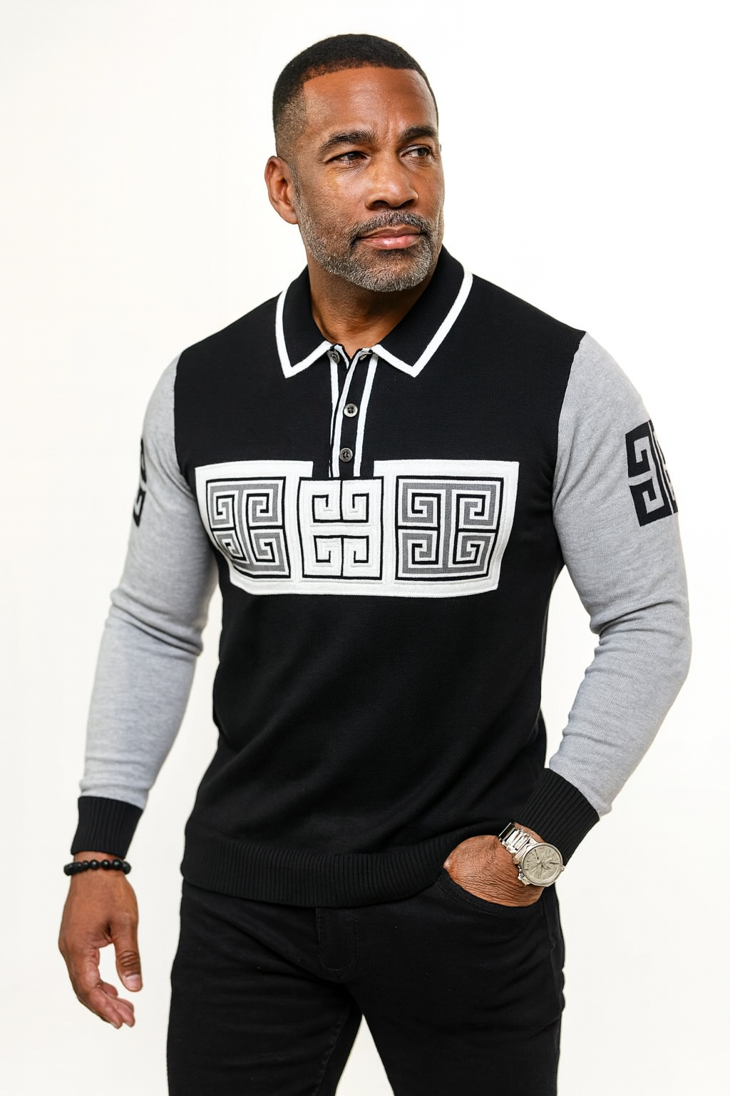 Prestige "Darko" Polo Sweater (Black) 550