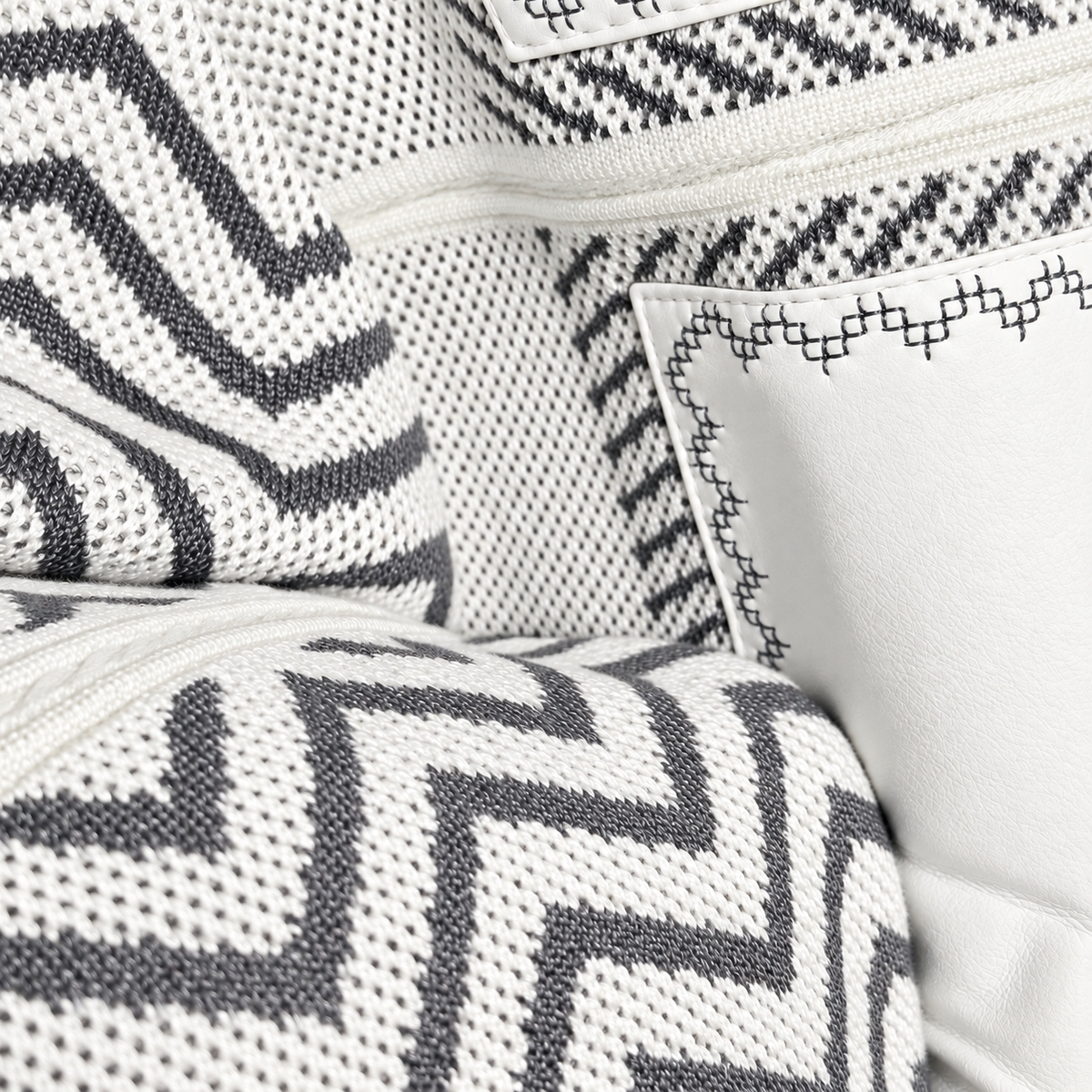 Silversilk Men’s Patchwork Sweater: 31006 Winter White