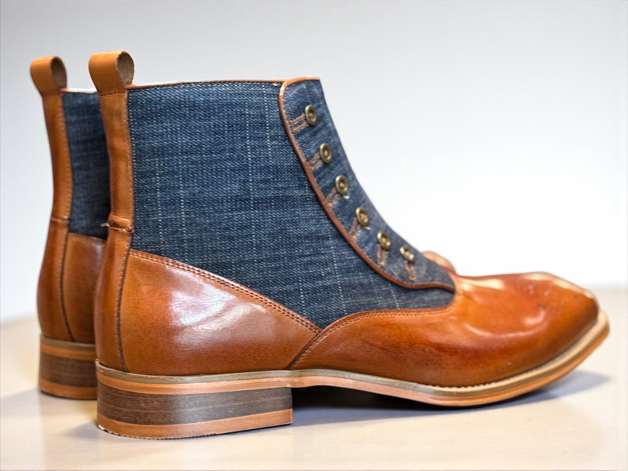 Giovanni Denim Boot (Cognac/Denim)