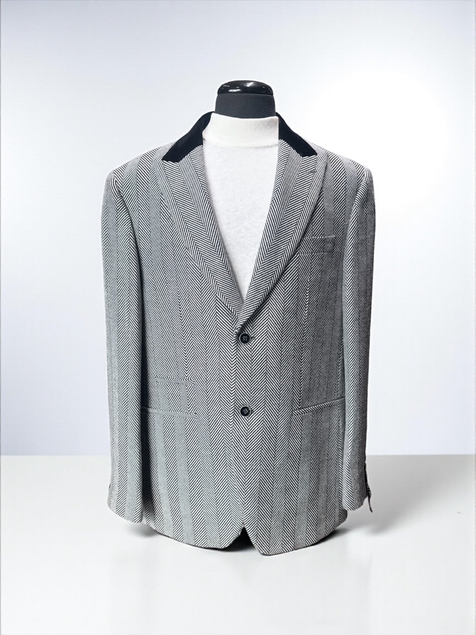 Inserch Herringbone Blazer (Black/White)