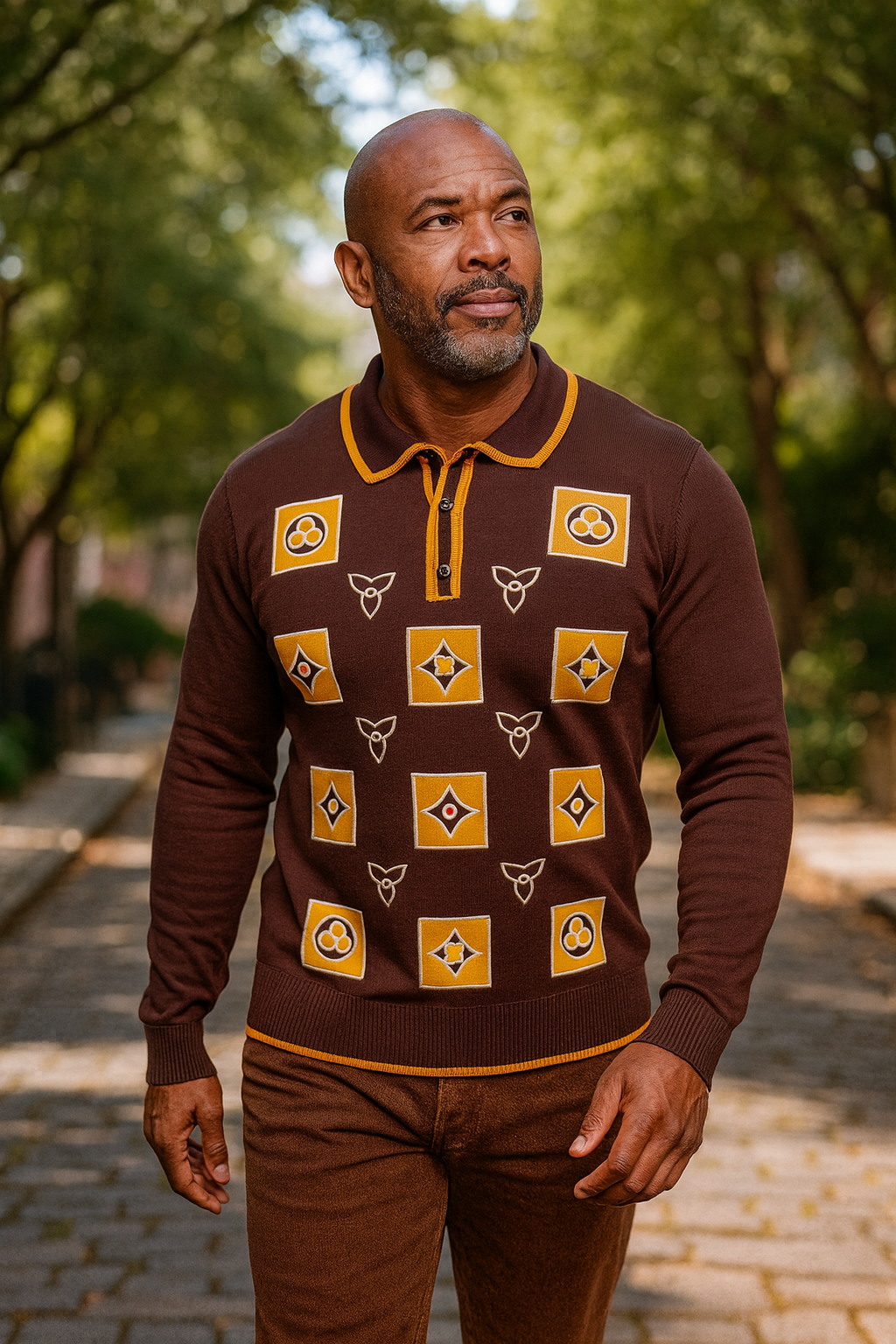 Prestige "Lankin" Polo Sweater (Brown) 569
