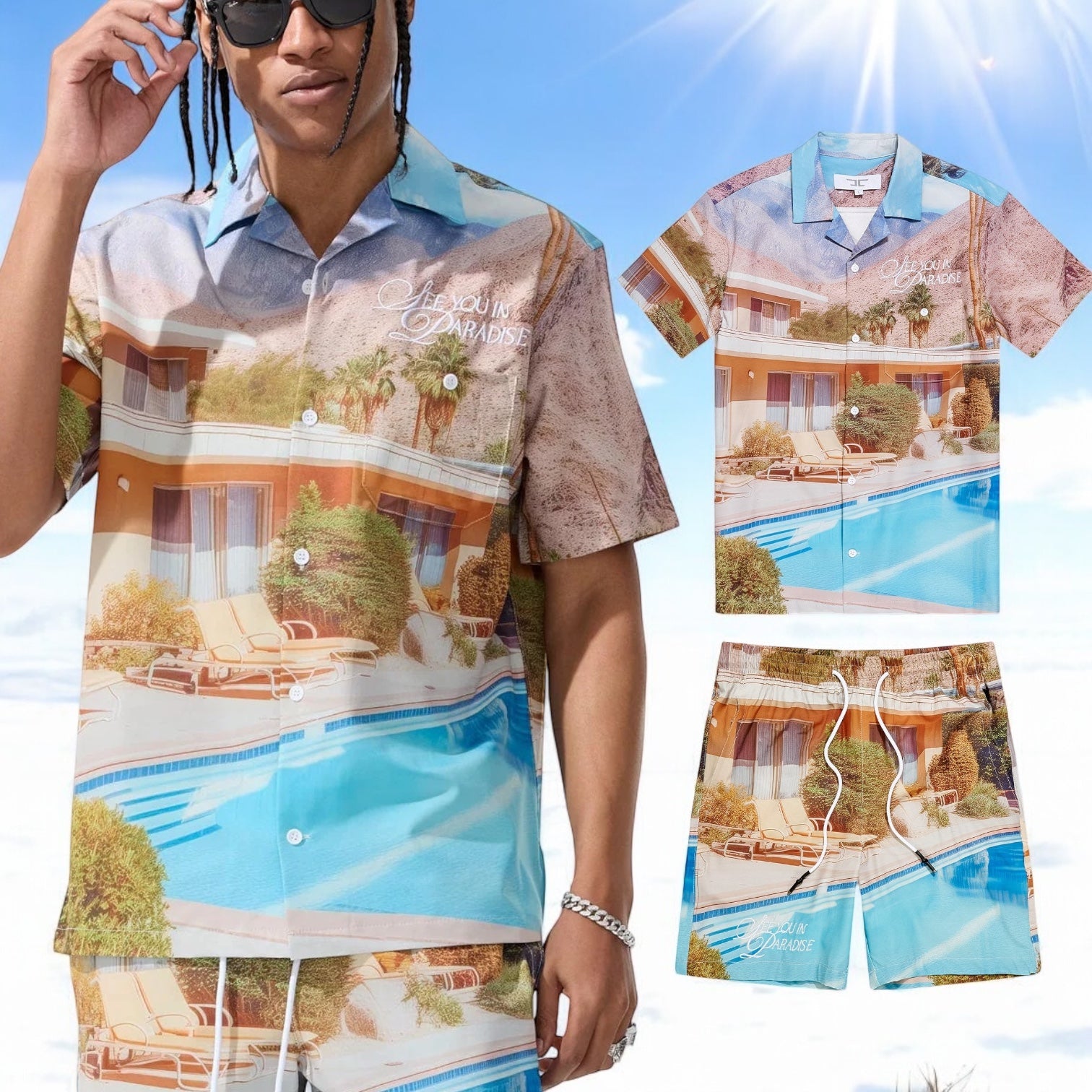 JORDAN CRAIG ☆ 快適さの一着 Retro Paradise ショートパンツ