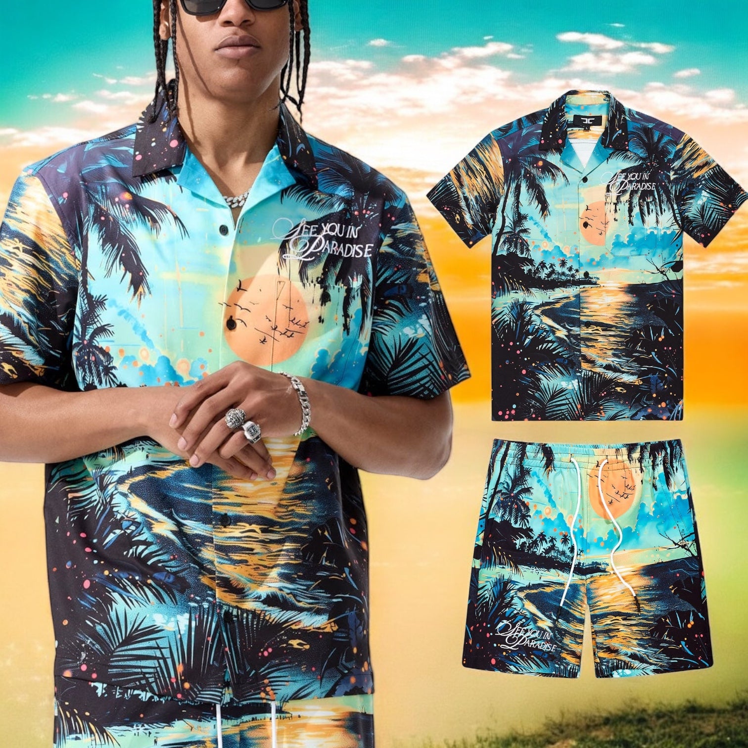 Jordan Craig "Paradise" Short Set (Sunset)