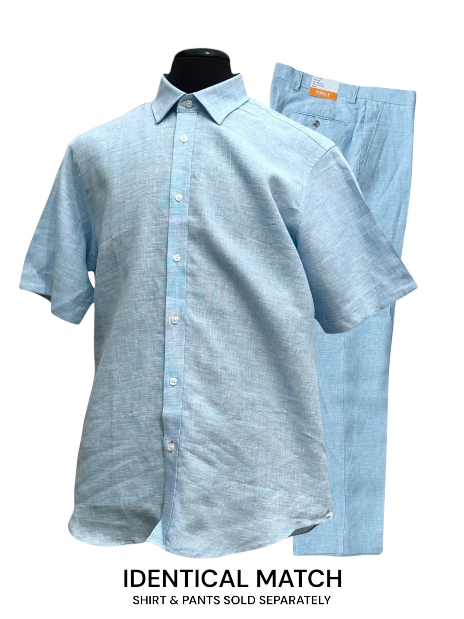 Inserch Linen S/S Shirt (Blue Mist) 7172