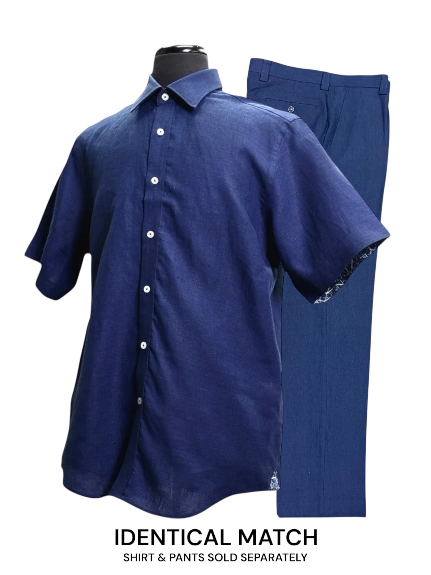 Inserch Linen S/S Shirt (Navy) 7172