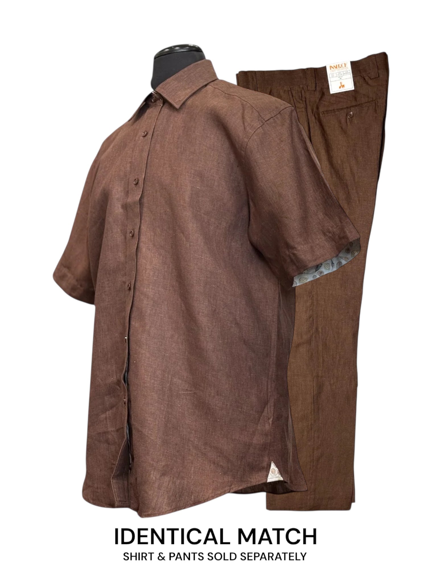 Inserch Linen S/S Shirt (Chocolate) 7172