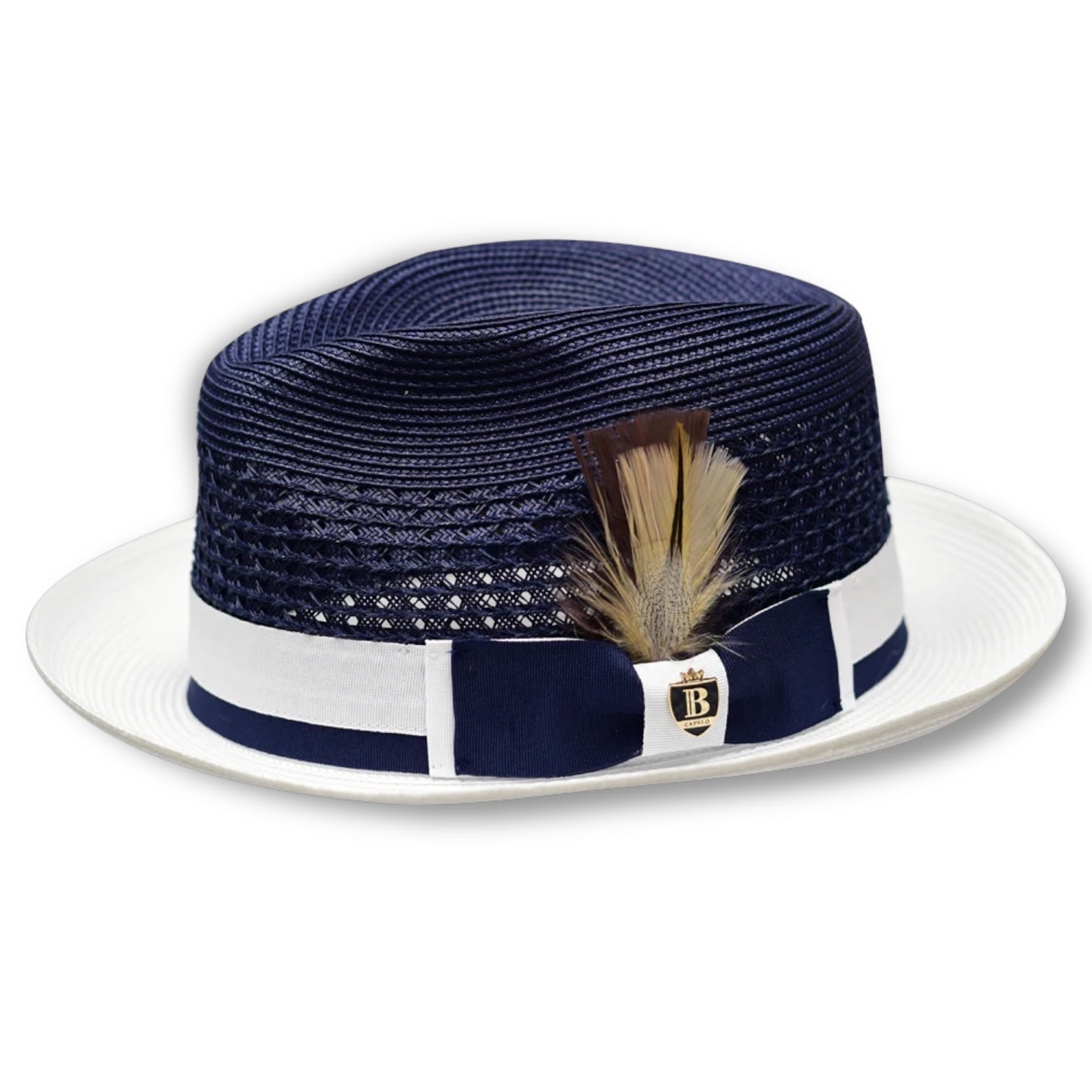 Bruno Capelo Straw Hat (Navy/White) SG