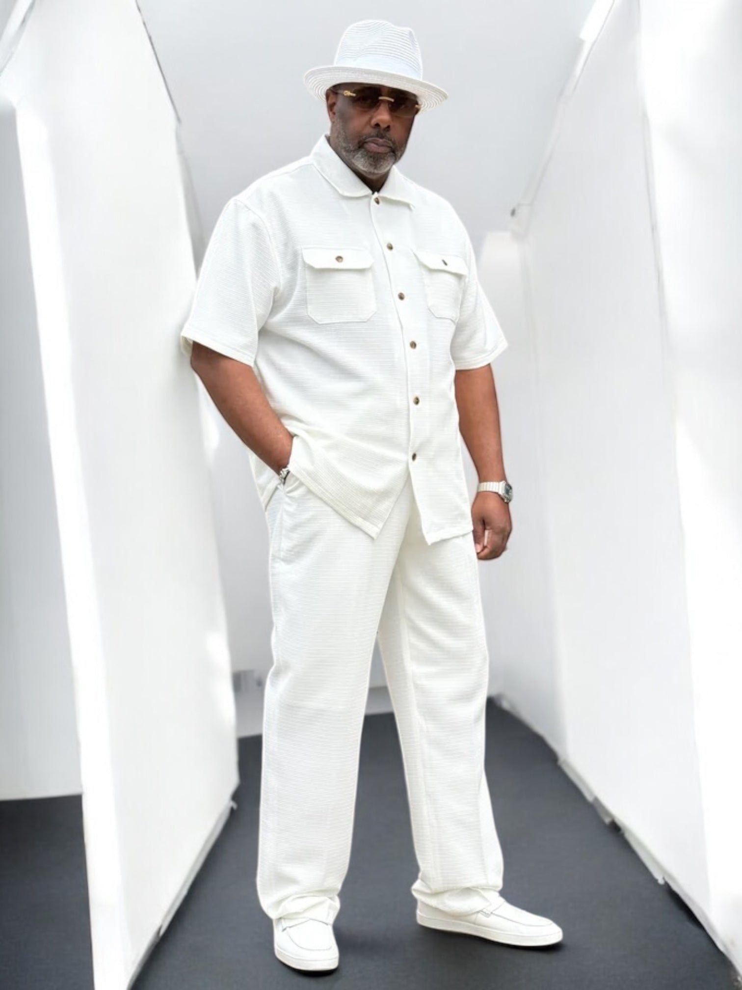 Lanzino "Midtown" Pant Set (White)