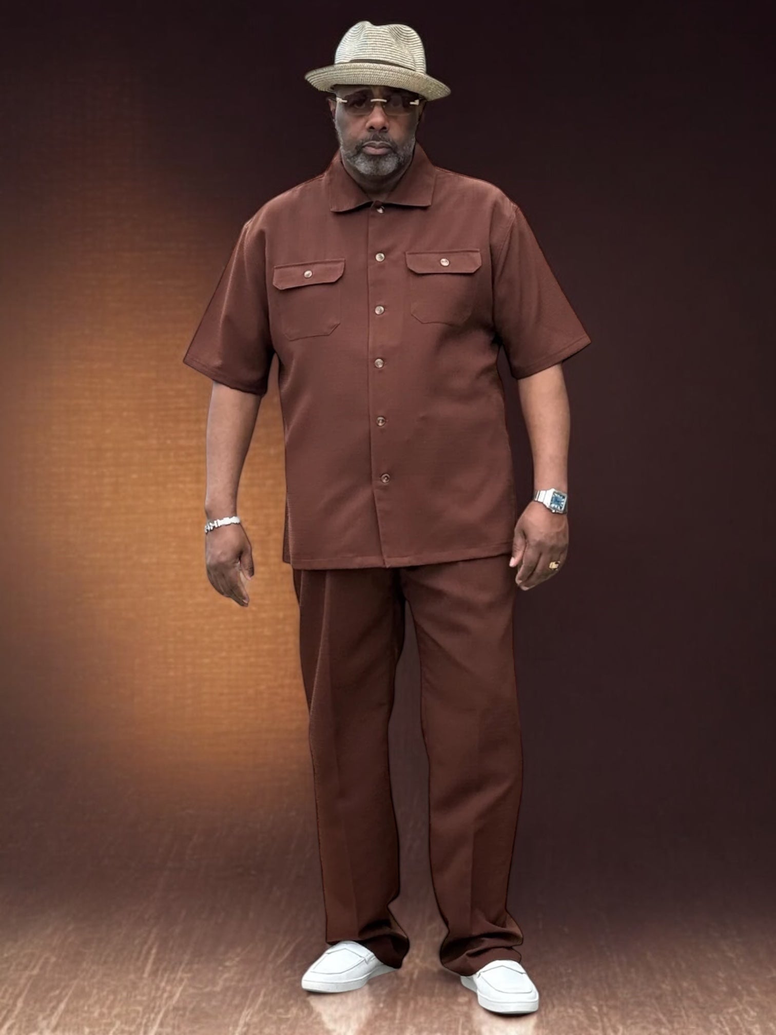 Lanzino "Midtown" Pant Set (Brown)