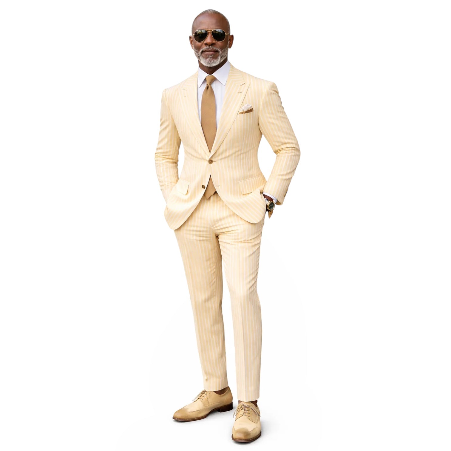 white christmas dresses Men's Shiny Fancy Prom Slim Fit Suit Champagne Beige 3 Piece Vested SV main image 1
