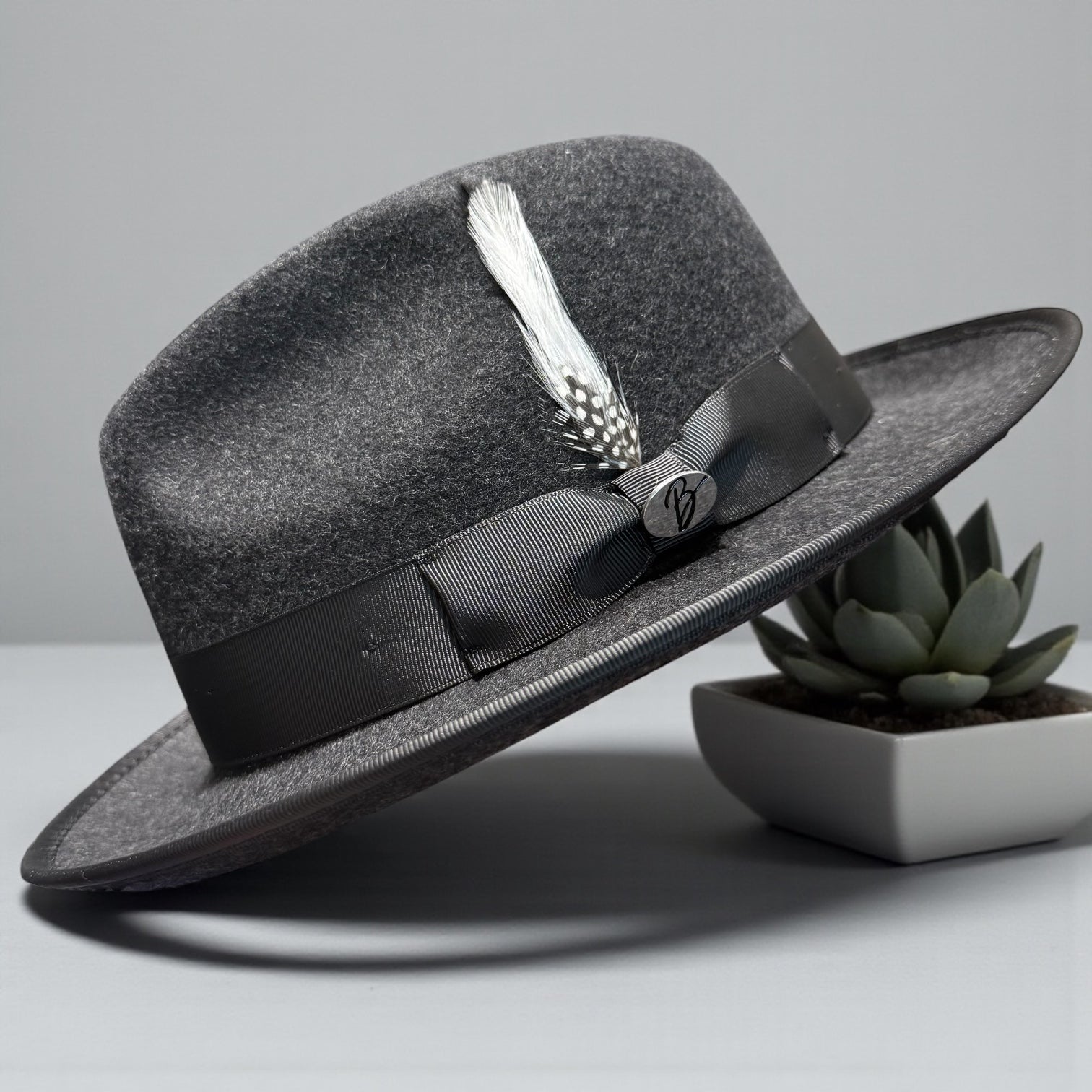 Bently Wool Fedora (Charcoal Brooks)