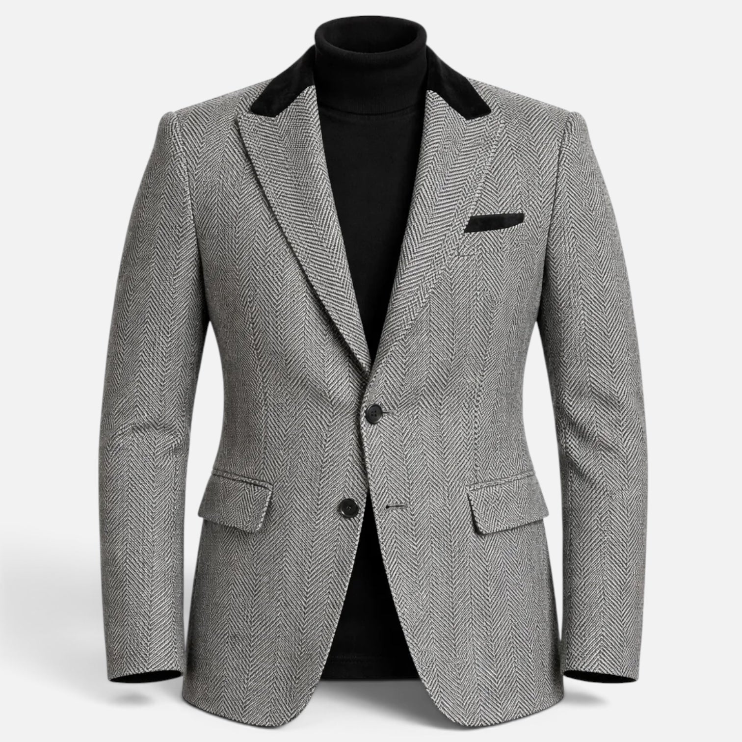 Inserch Herringbone Blazer (Black/White) BL273