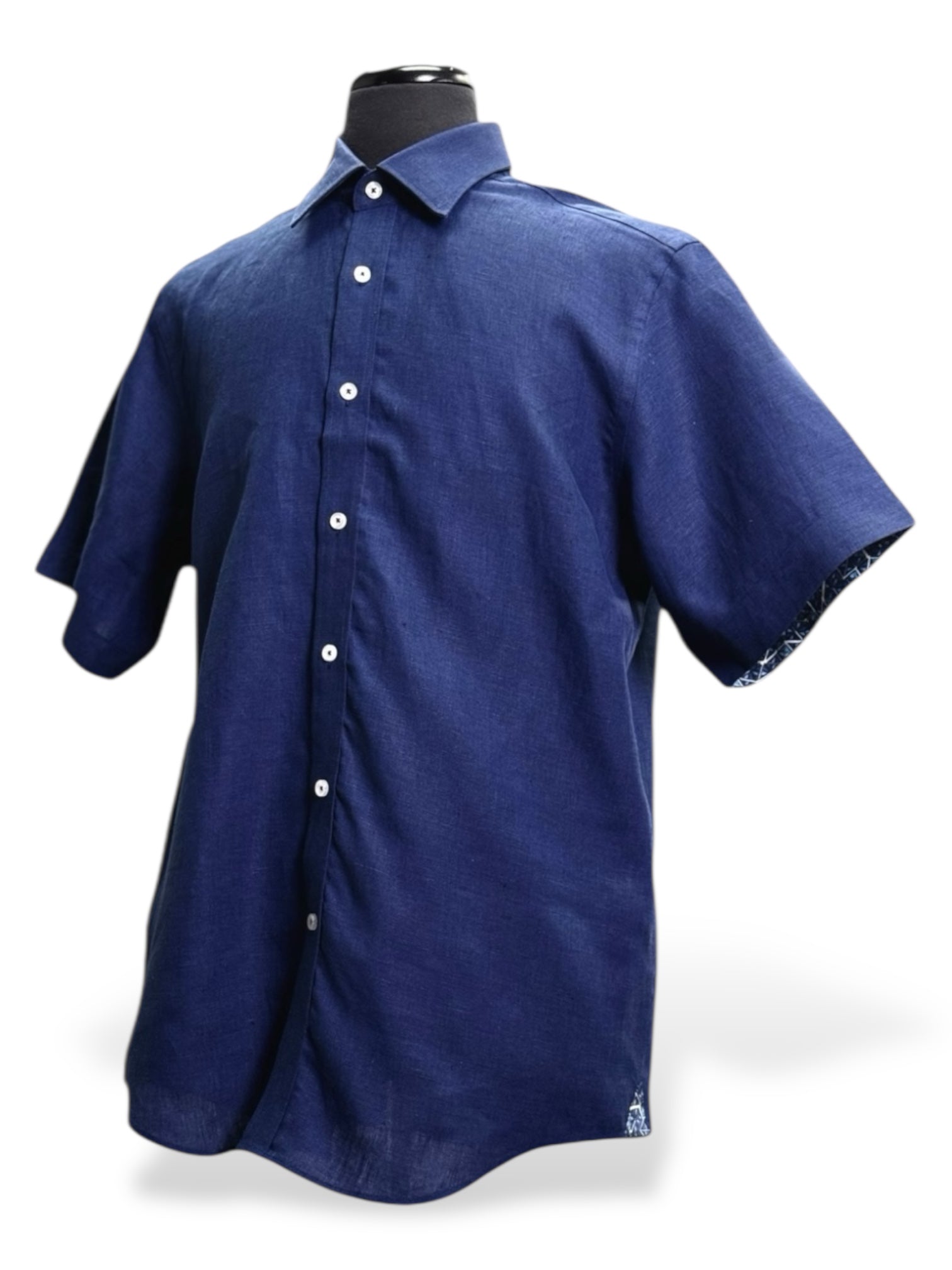Inserch Linen S/S Shirt (Navy) 7172