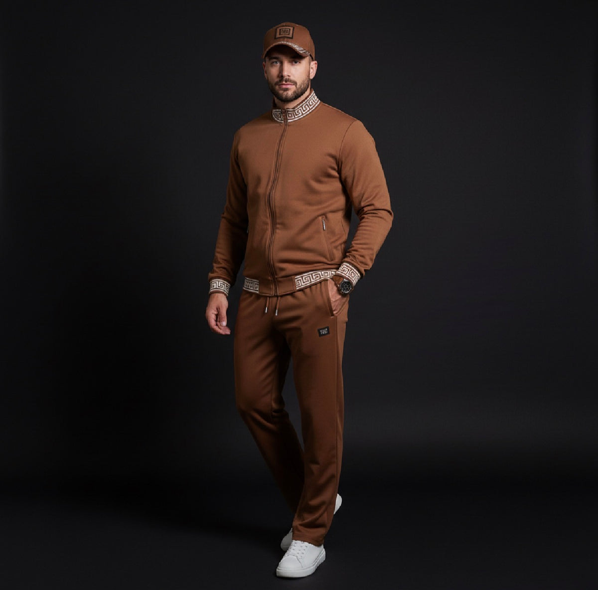 Barocco Mens Luxury Tracksuit - Brown
