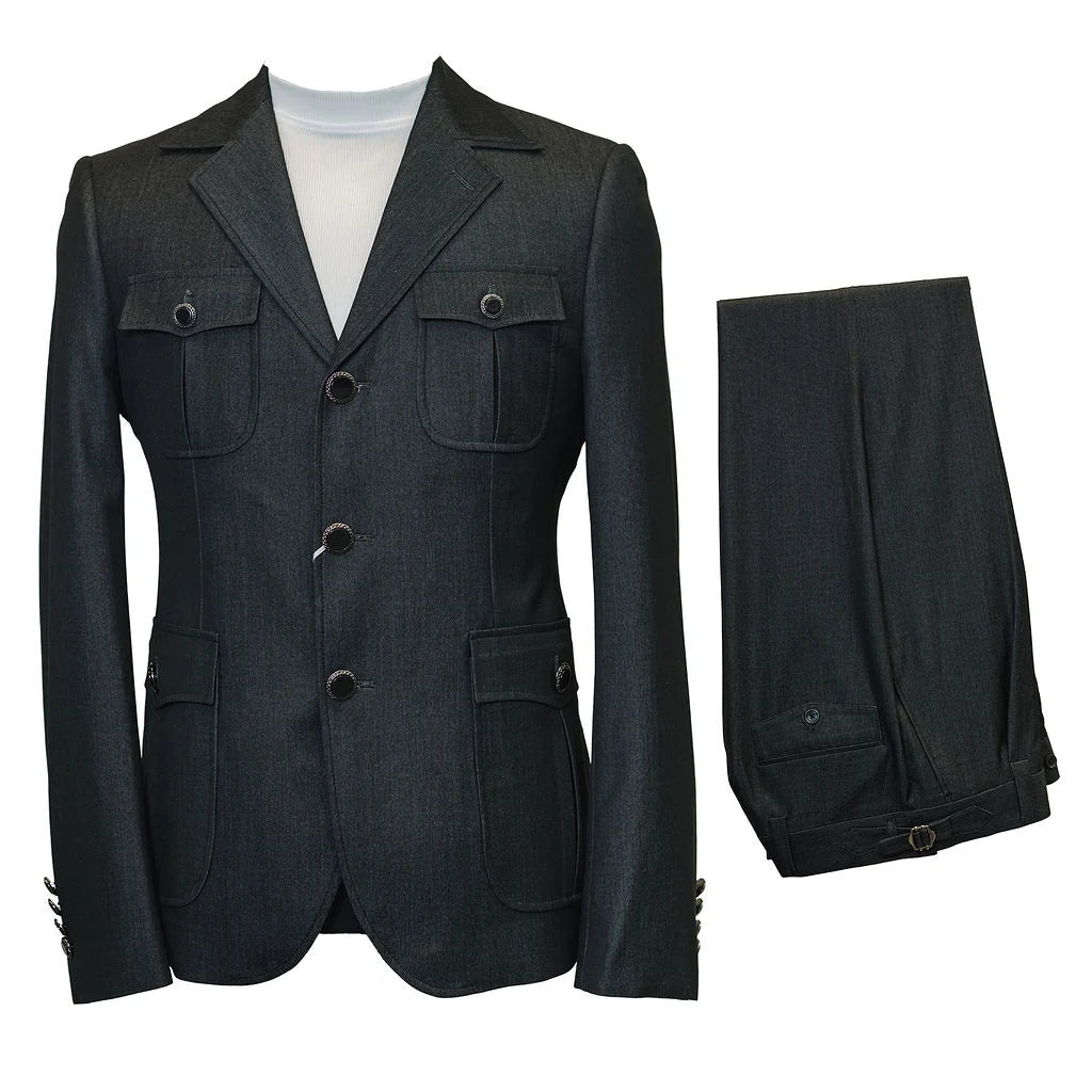 Rossi Man Safari Men's Modern Fit Suit - BlackRM1985