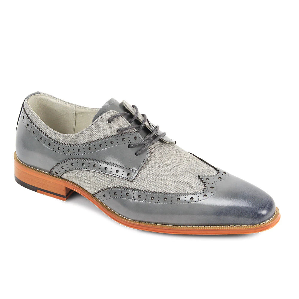 Giovanni NICO Men’s Wingtip Leather Oxford Dress Shoe – Grey