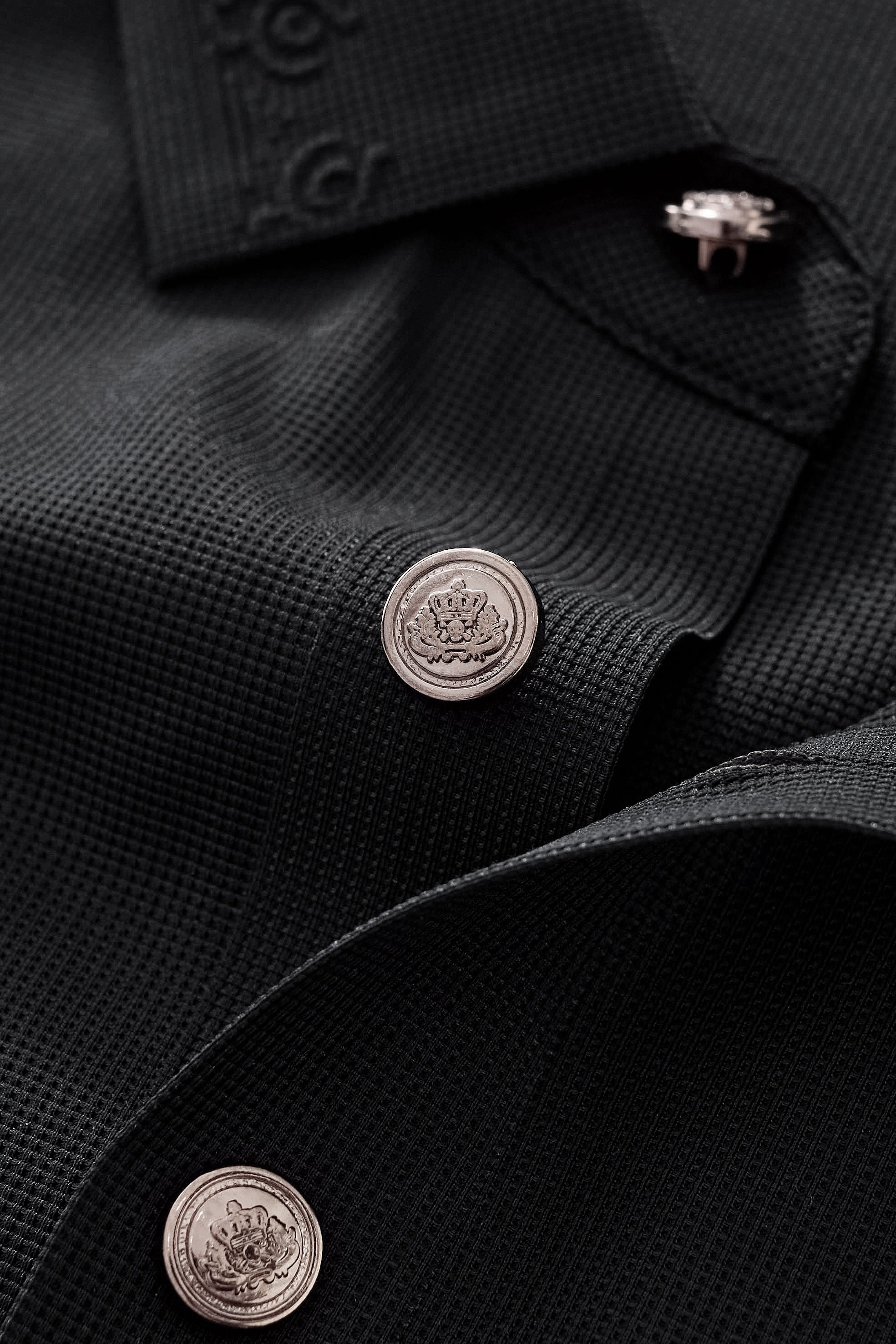 Ornate Trim Polo BLACK