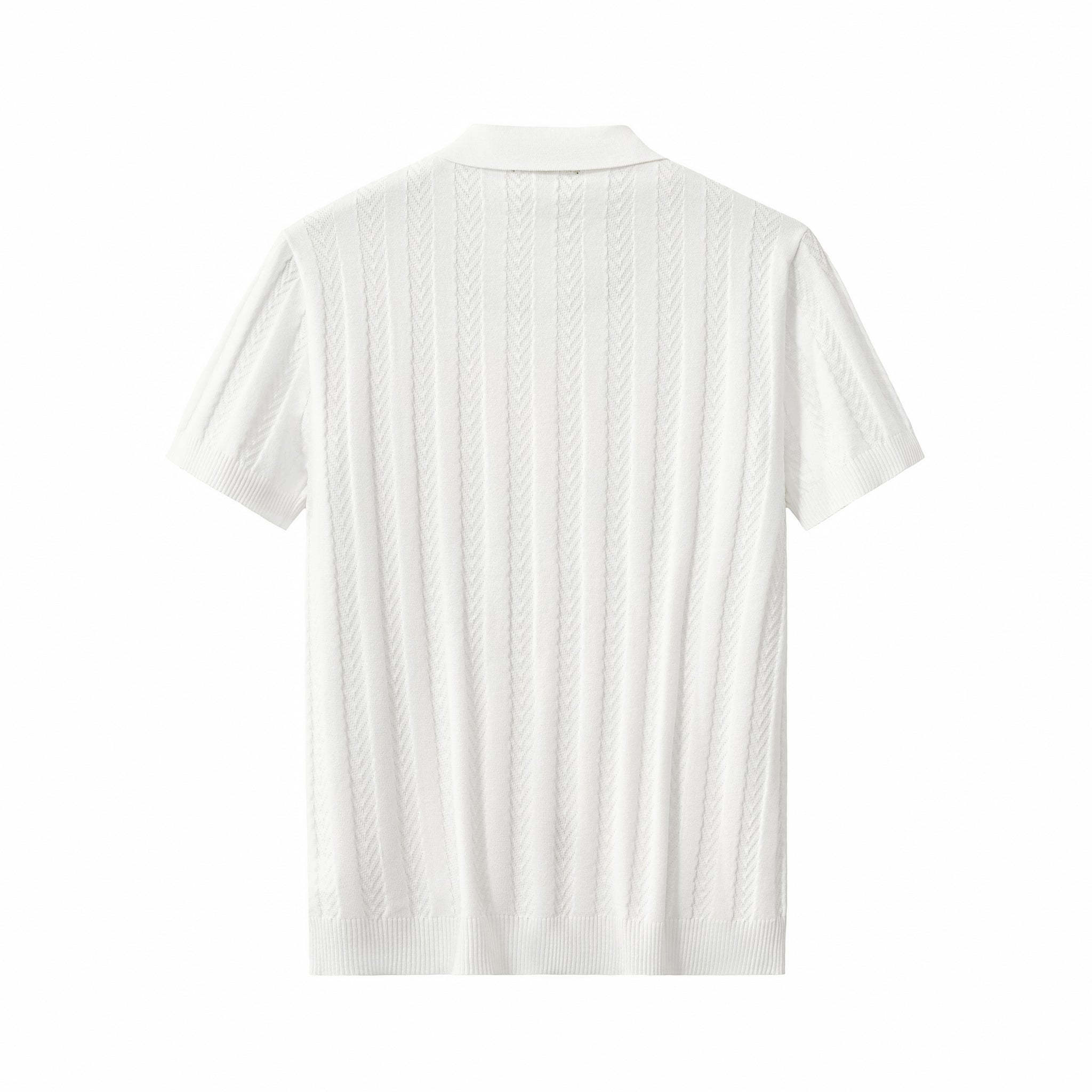 MetroLine Button Knit Polo WHITE