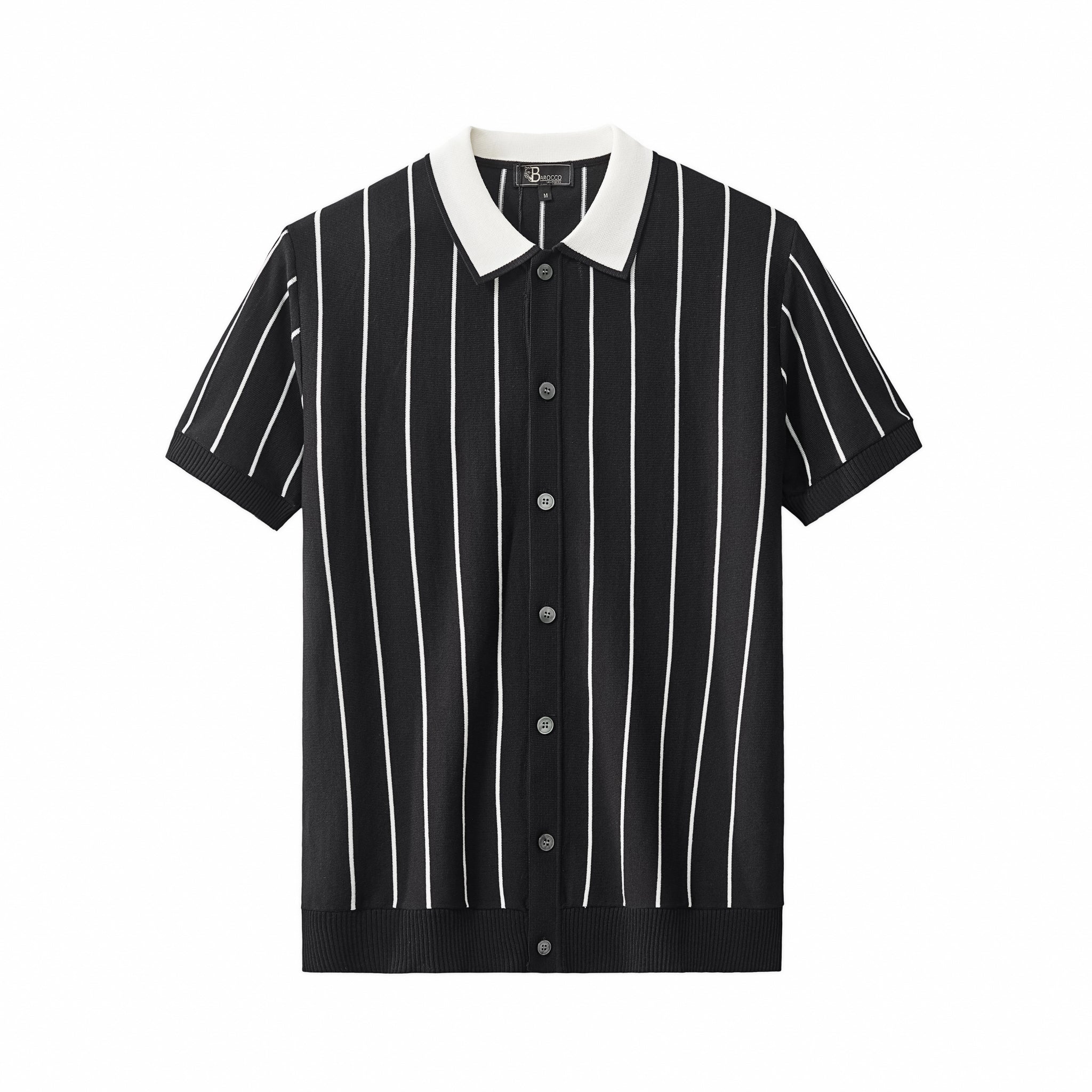 ModStripe Knit Shirt BLACK