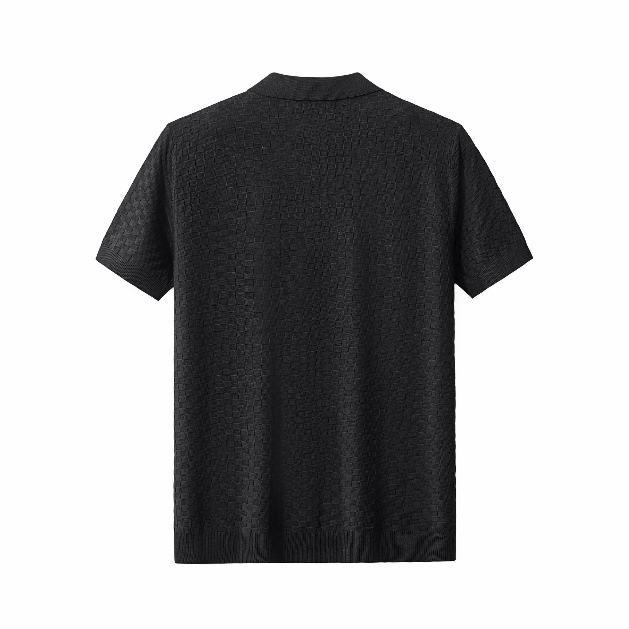 PrimeKnit Button Polo BLACK