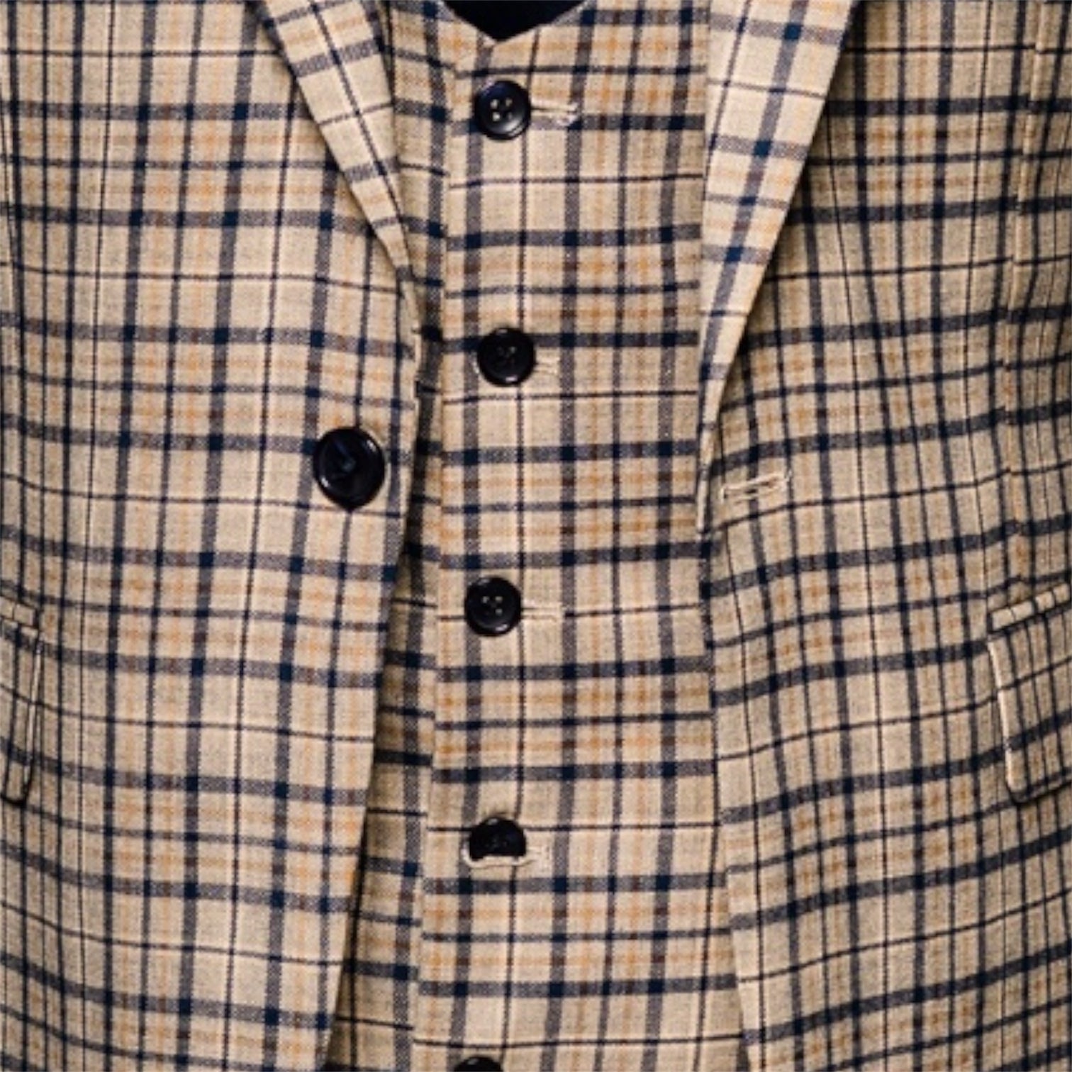 Rossi Man Modern Fit 3-Piece Vested Suit - Tan Navy 2010