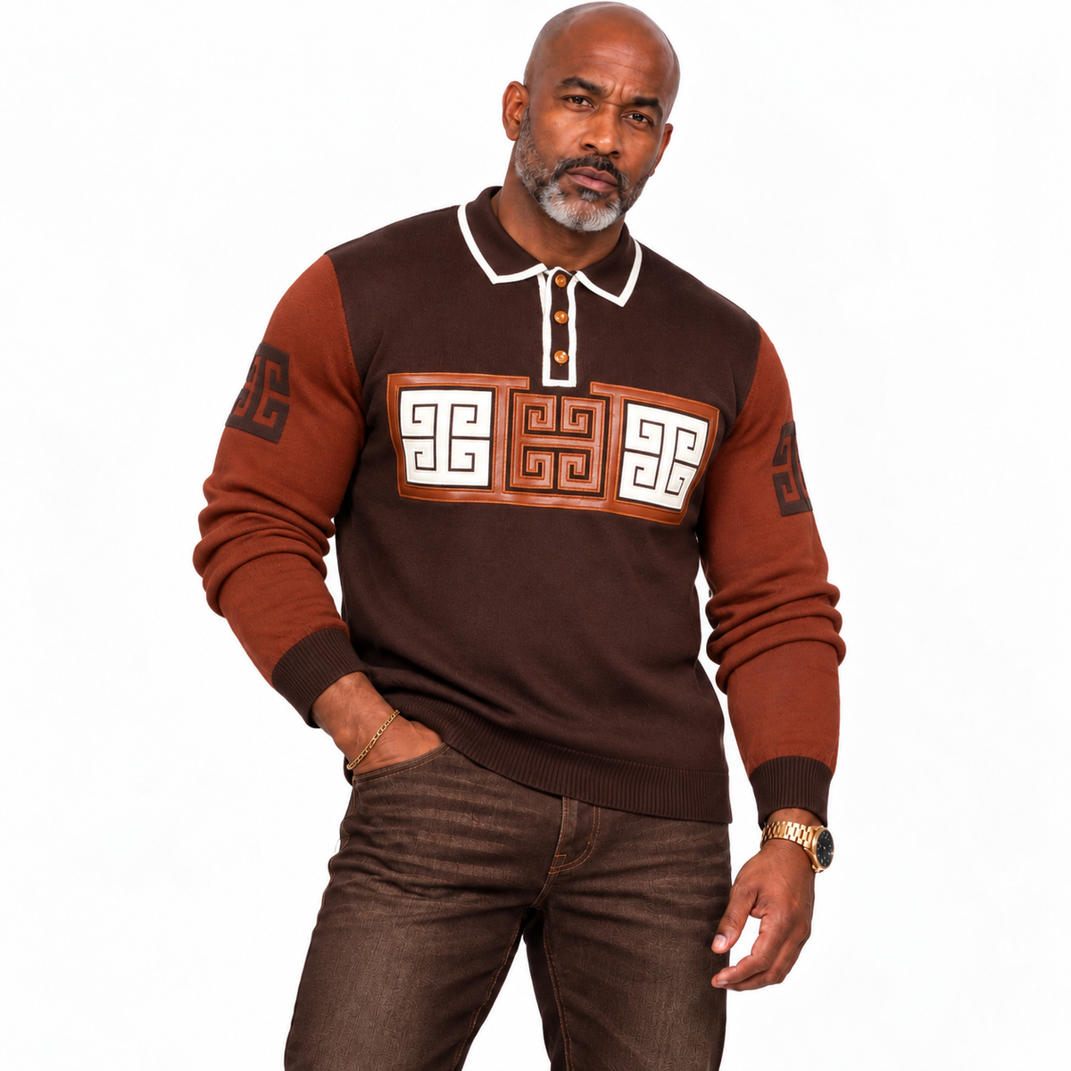Prestige Mens Luxury Sweater Brown 550