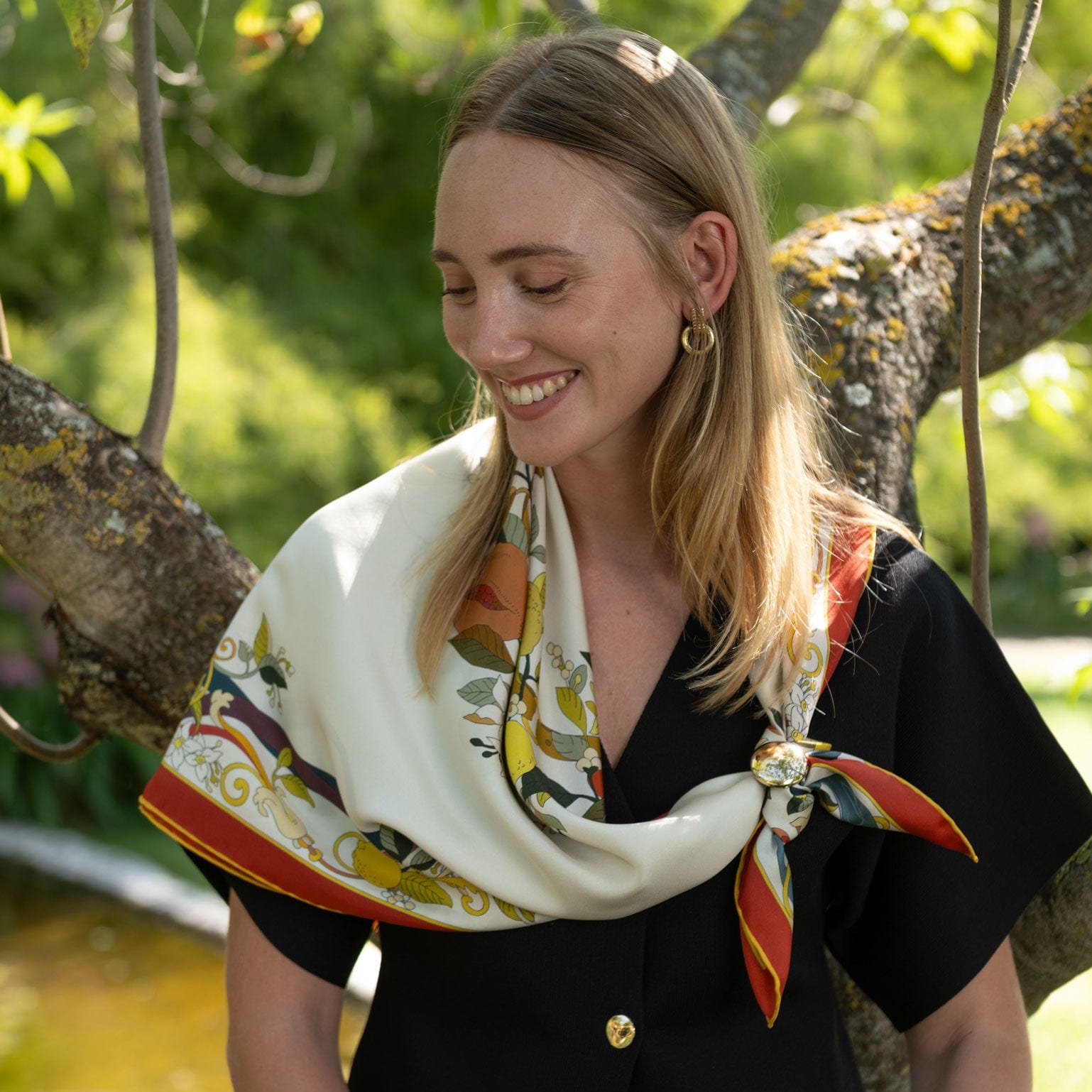 Anthea - Silk Foulard - Ivory